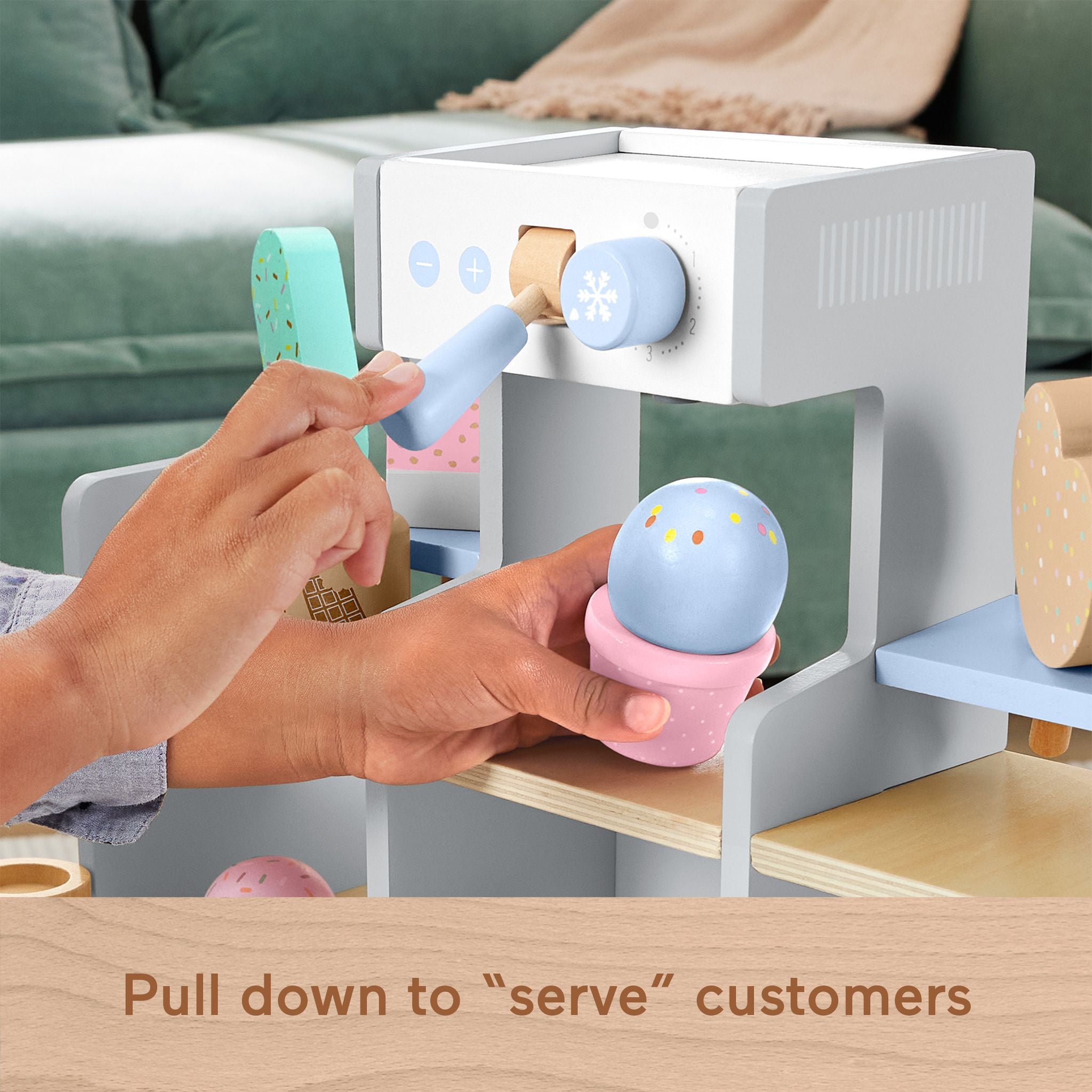 Hot Deal! Fisher-Price Kids' Wooden Pretend Ice Cream Shop Playset