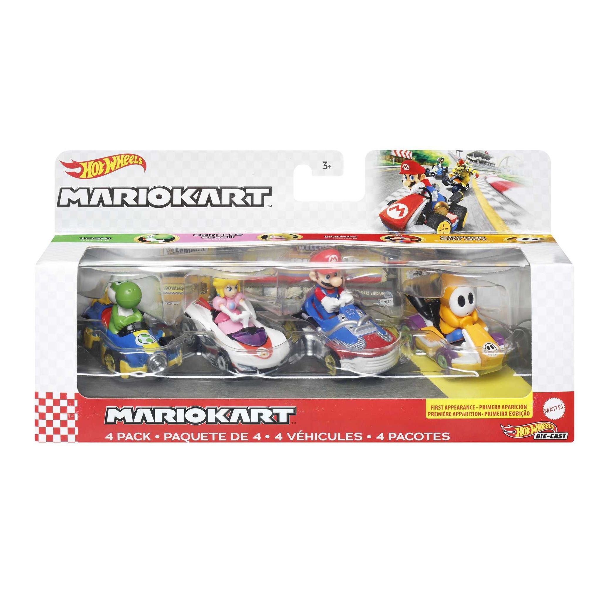 Hot Wheels Mario Kart 4-Pack: Exclusive Die-Cast Vehicles