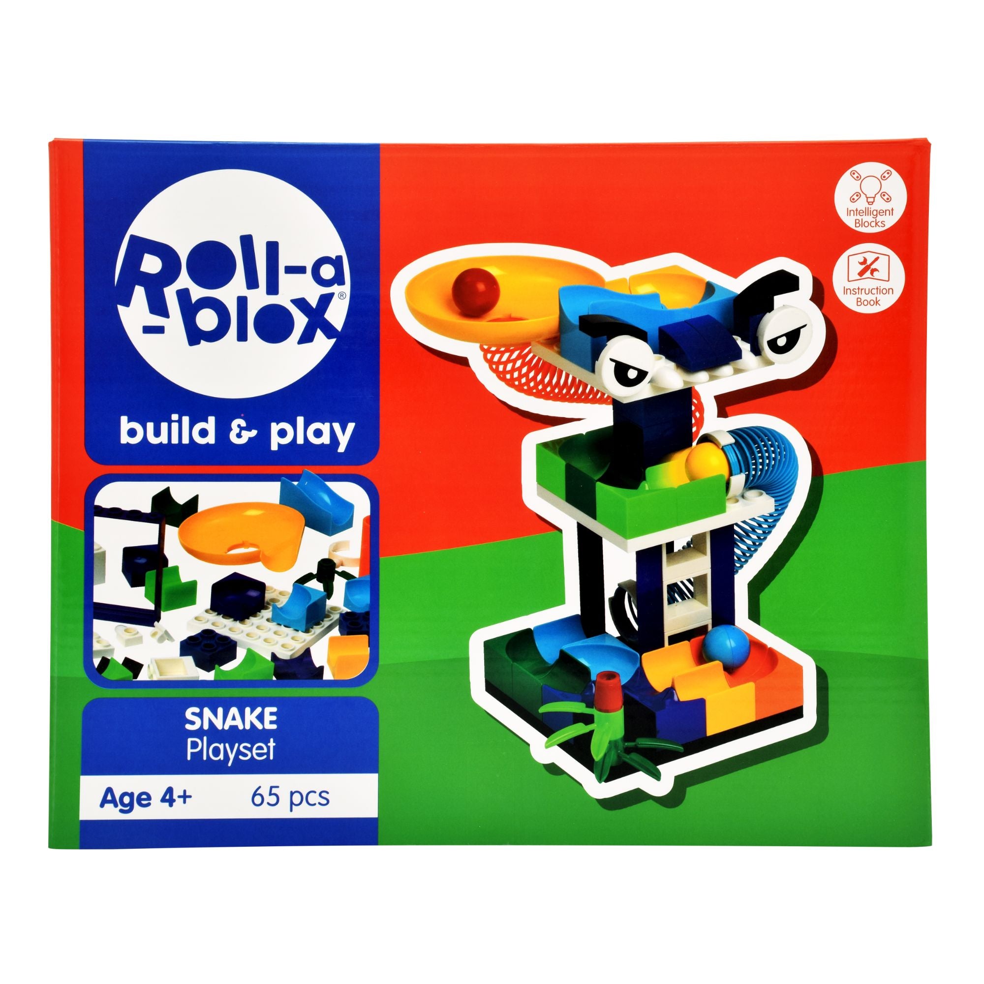 Peterkin's 65-Piece Colorful Roll-A-Blox Snake Construction Playset