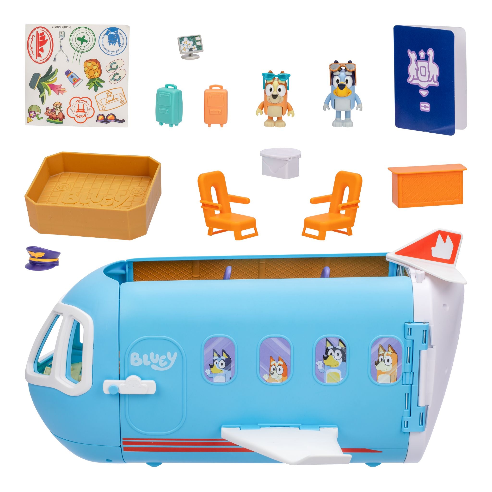 Bluey 3-In-1 Transforming Airplane Playset - Exclusive Figures & Sounds!