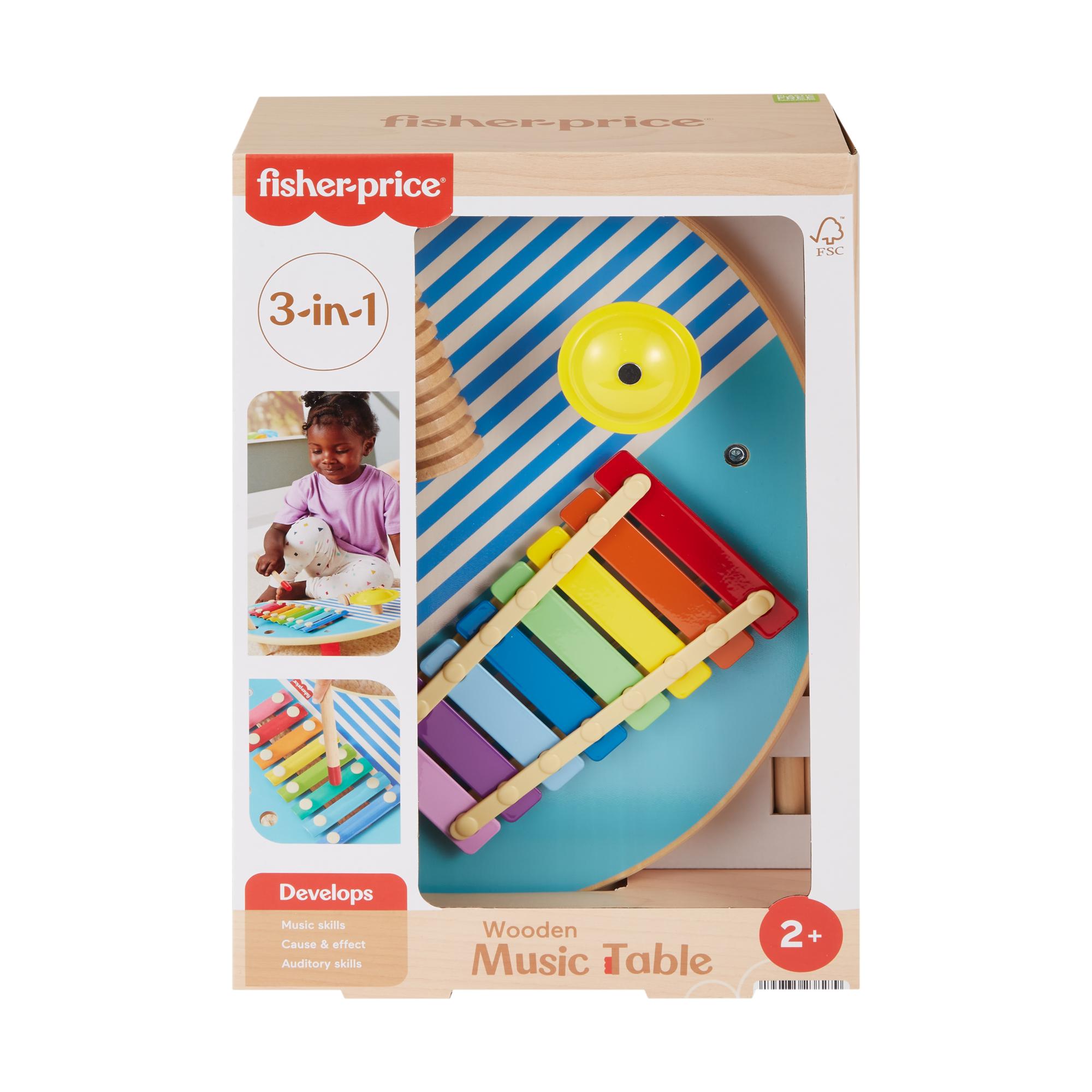 Hot Deal! Fisher-Price Toddler 3-In-1 Wooden Musical Table for Kids Aged 2+