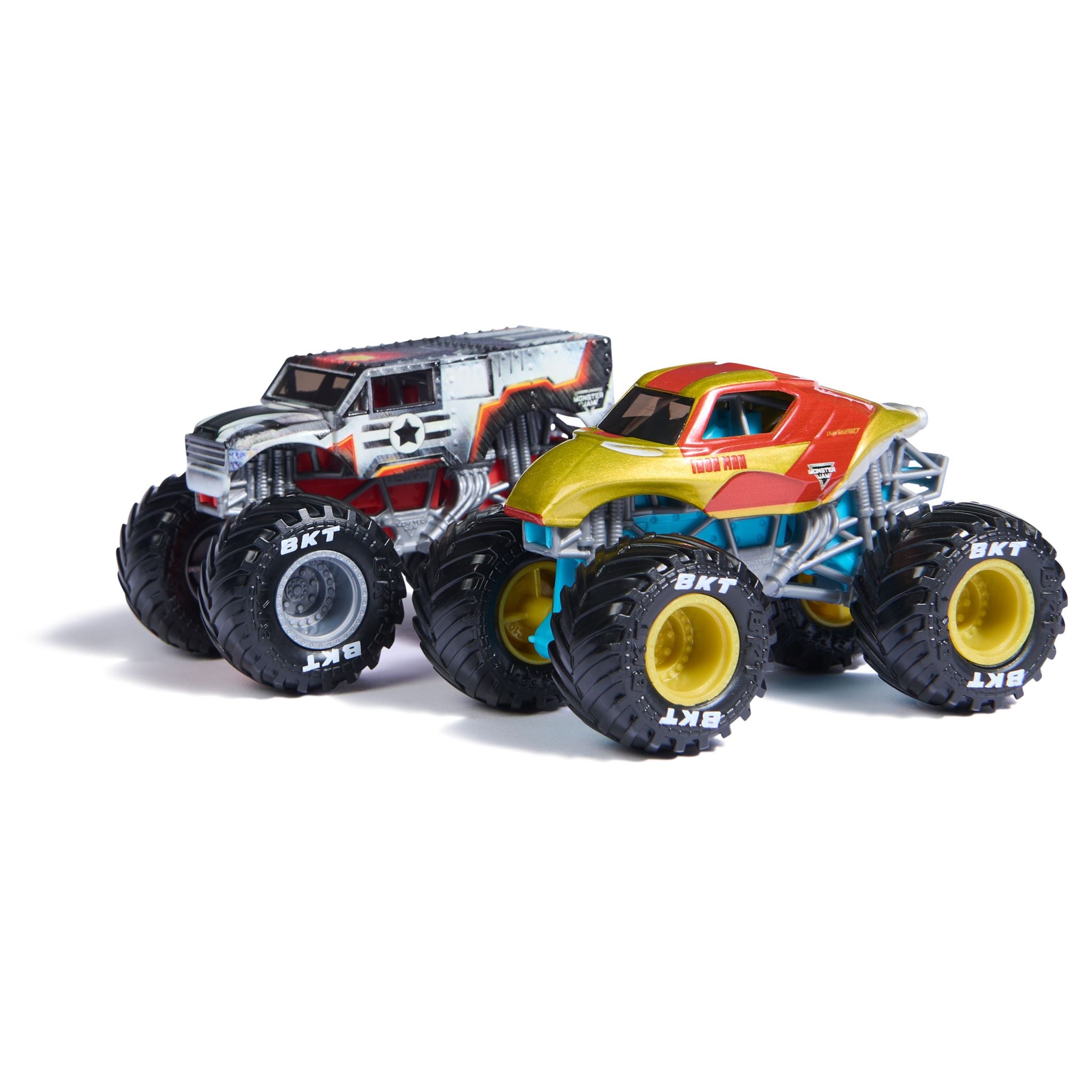 1:64 Scale Monster Jam Marvel 2 - Pack: Iron Man vs War Machine Die - Cast Trucks