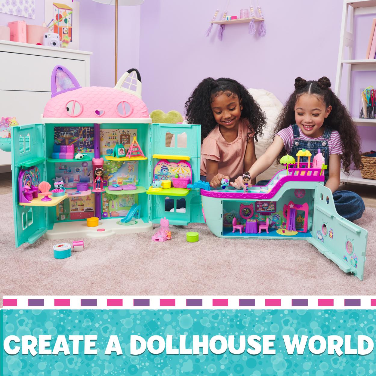 Hot Deal! Gabby's Dollhouse Kitty Narwhal Carnival Room Playset for Pretend Play