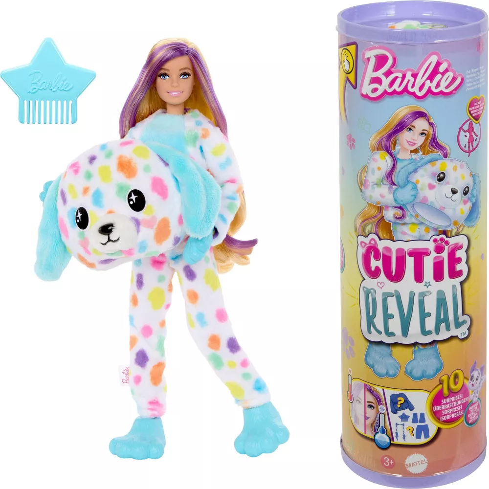 Hot! Barbie Cutie Reveal Dalmatian Doll - 10 Surprises!