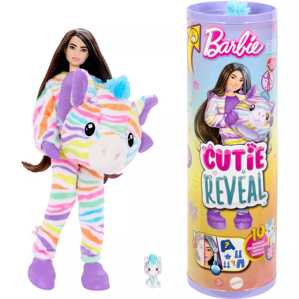 Barbie Cutie Reveal Colour Dream Series Zebra Fashion Doll with 10 Surprises