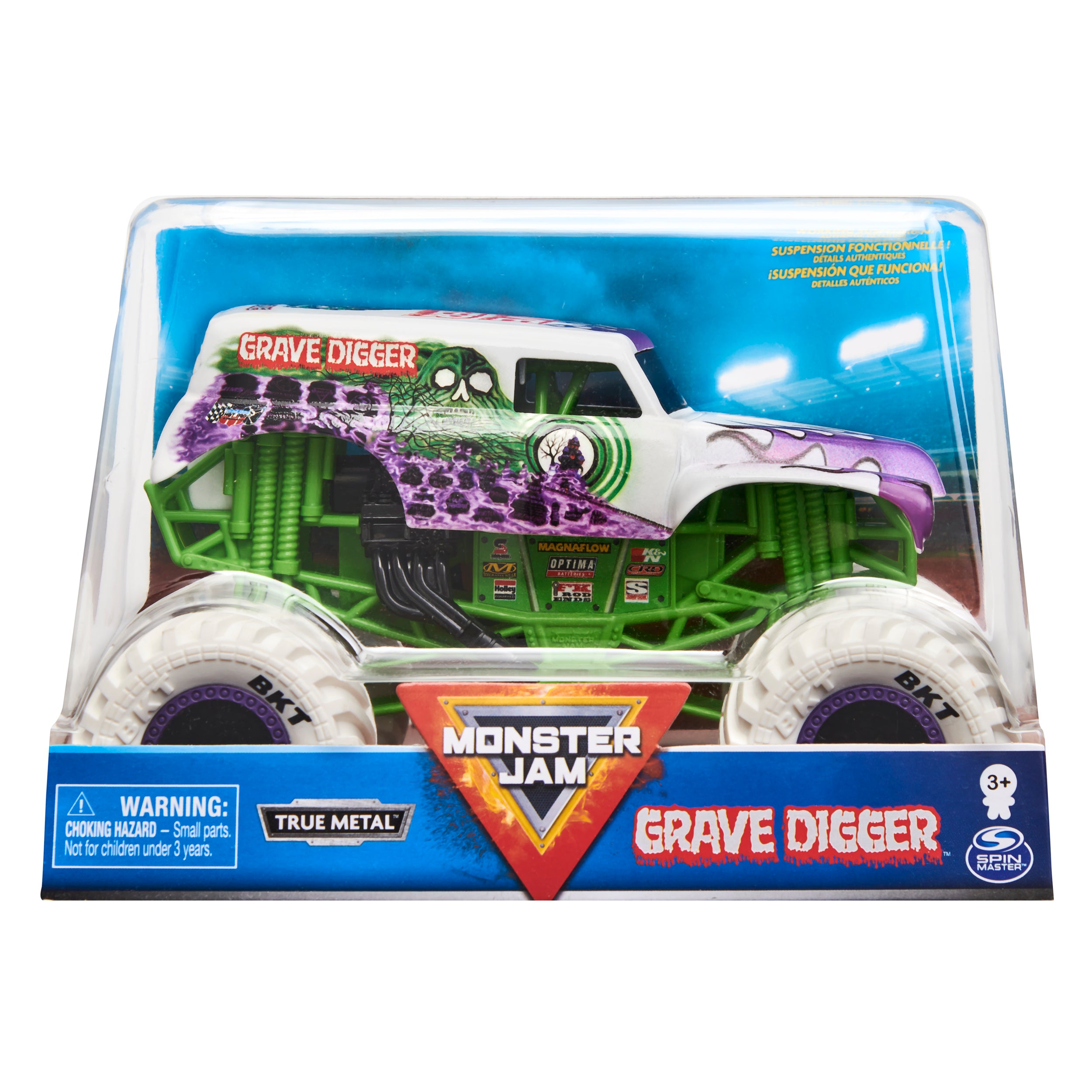 Hot Sale! 1:24 Scale Monster Jam Die - Cast Monster Truck Grave Digger in White/Green