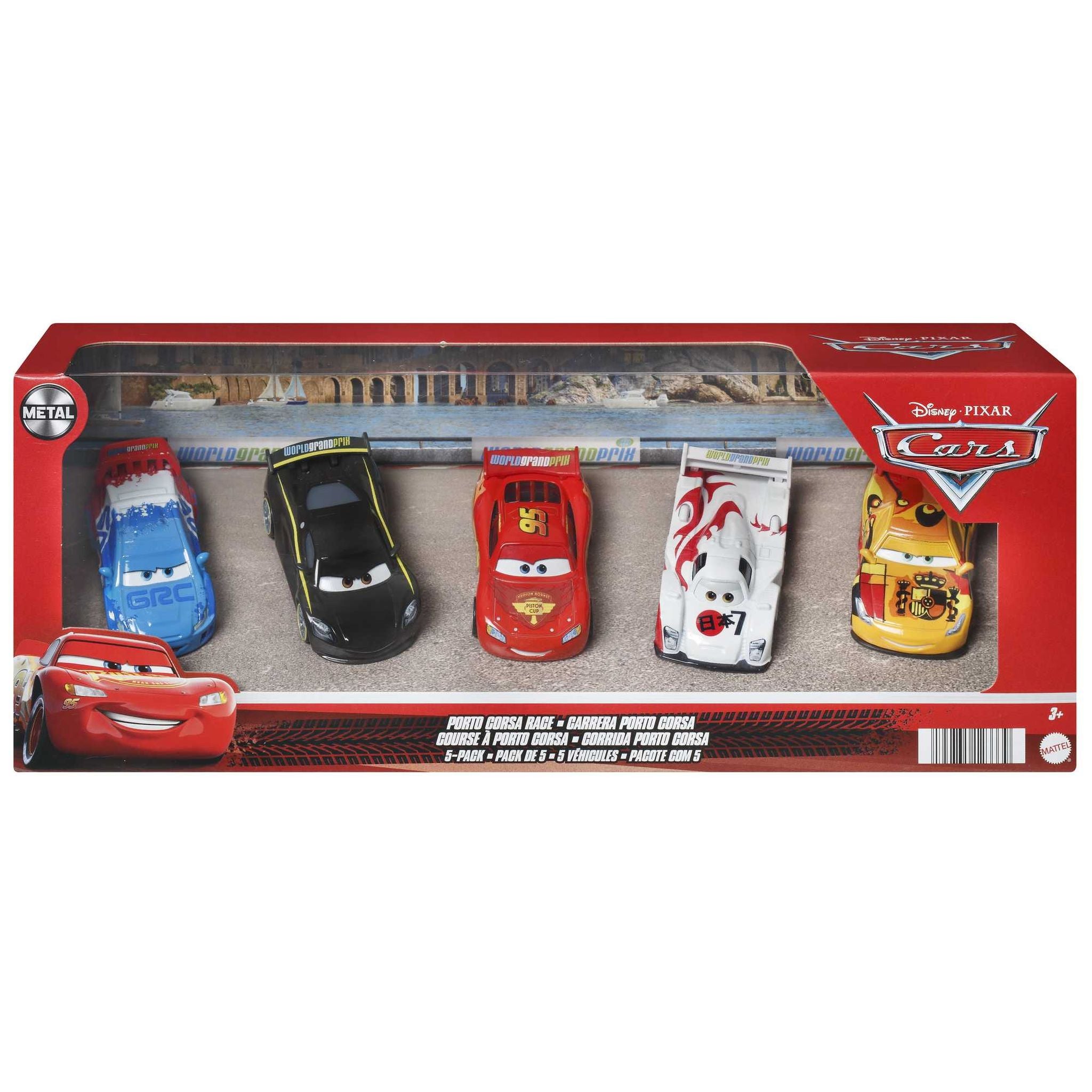 Hot! Disney Pixar Cars Porto Corsa 5-Pack Race Set