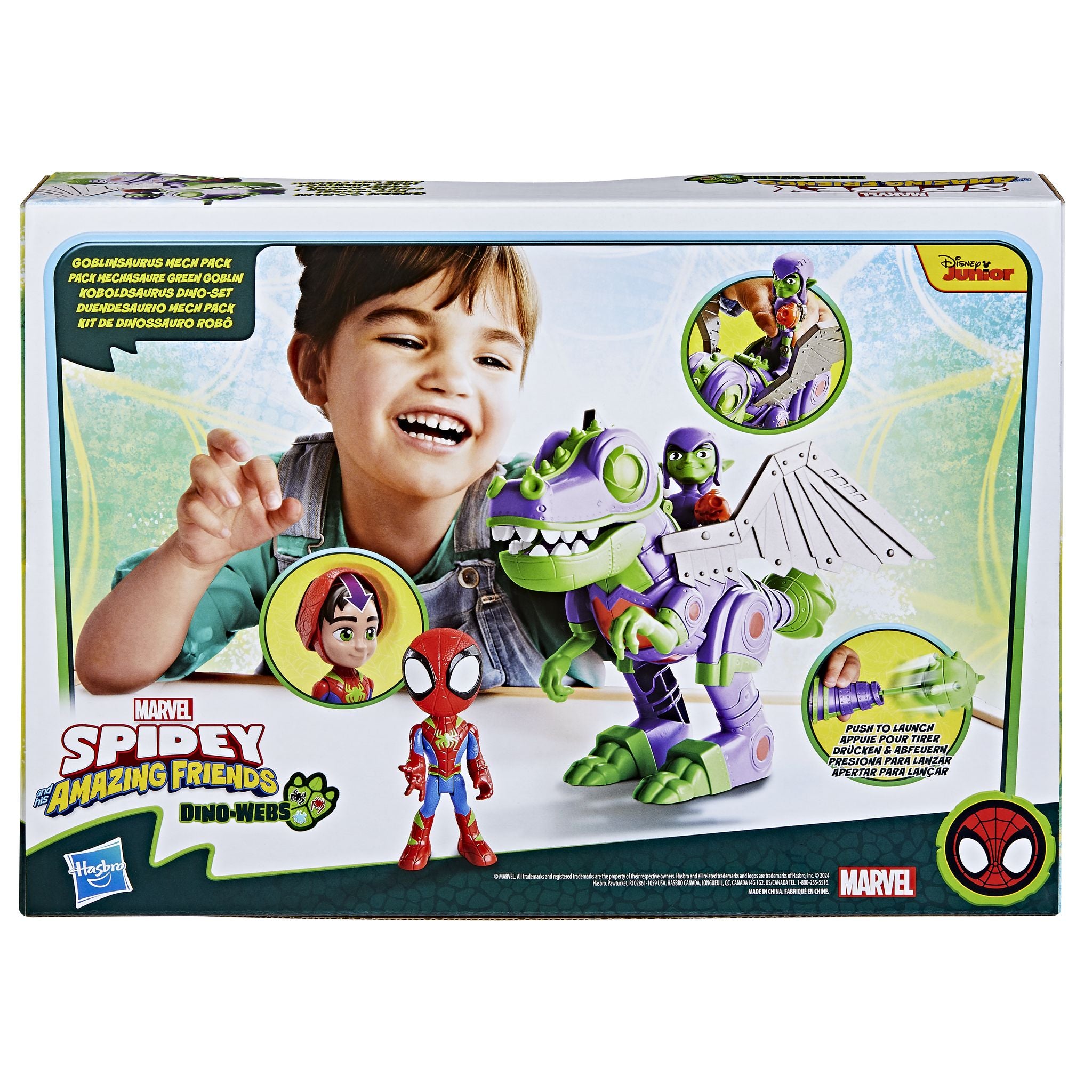 Marvel Spidey and Friends Dino-Webs Goblinsaurus Mech Pack with Action Figures