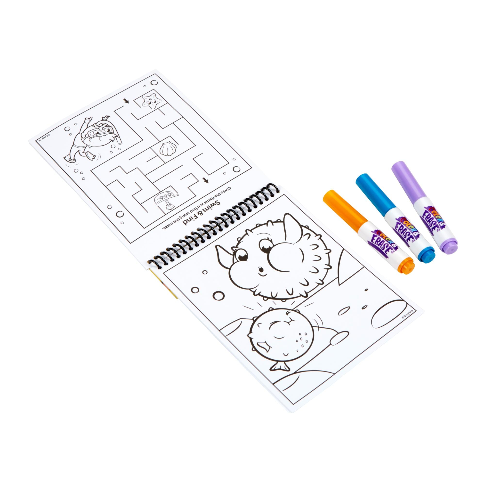 Crayola Reusable Under The Sea Colour & Erase Activity Pad for Kids