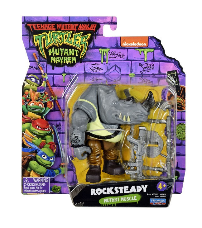 Hot Deal! Teenage Mutant Ninja Turtles: Mutant Mayhem Action Figure - Rocksteady with Mutant Muscle