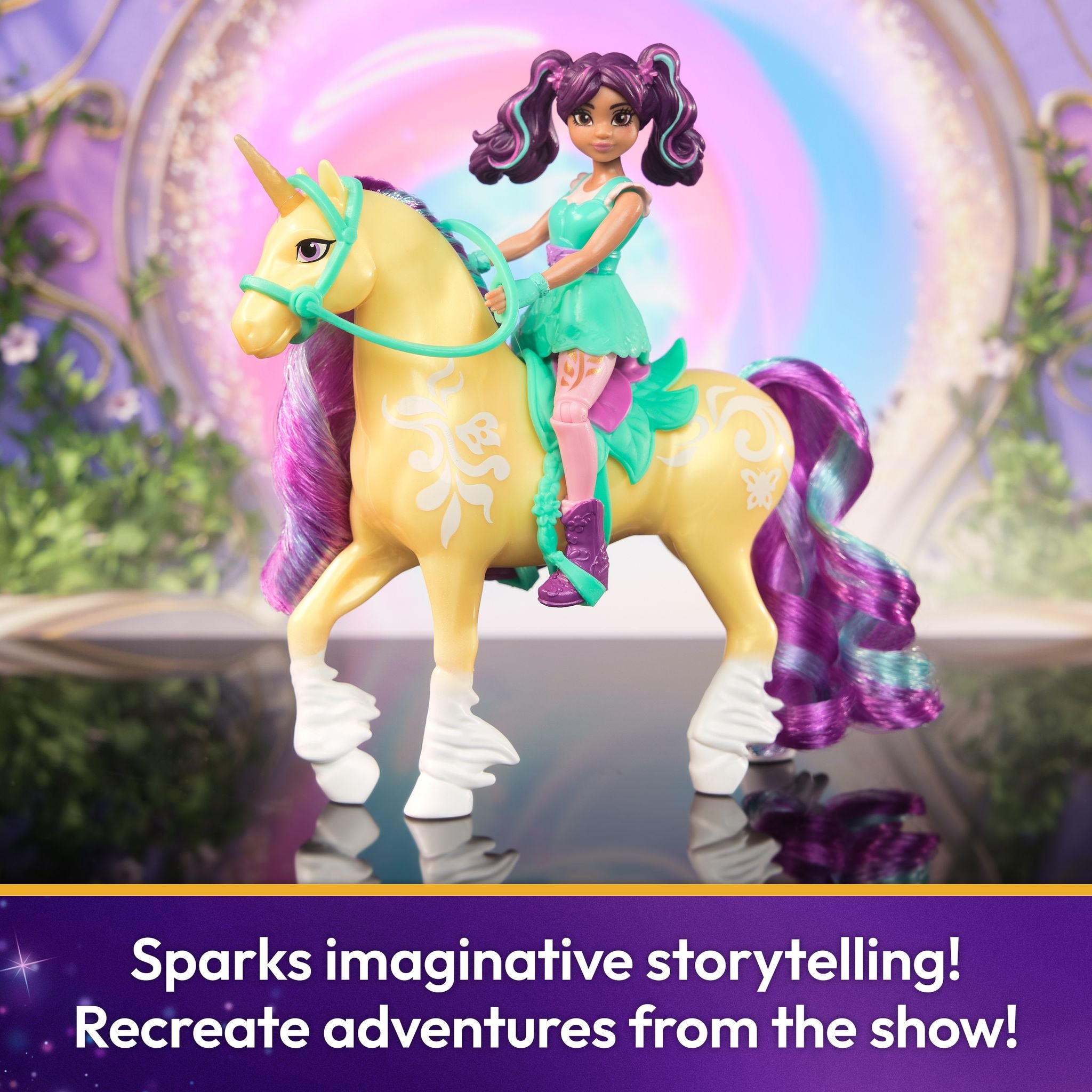 Magical Unicorn Academy - Poseable Ava & Leaf Doll Set for Girls