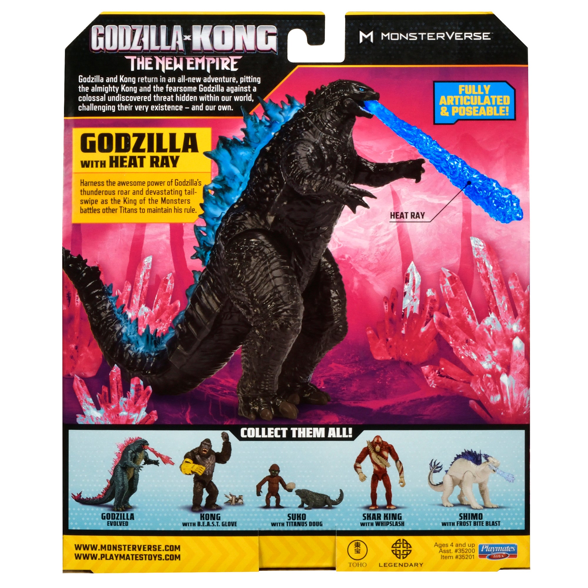 Hot! Godzilla x Kong The New Empire 6-Inch Godzilla Figure with Heat Ray