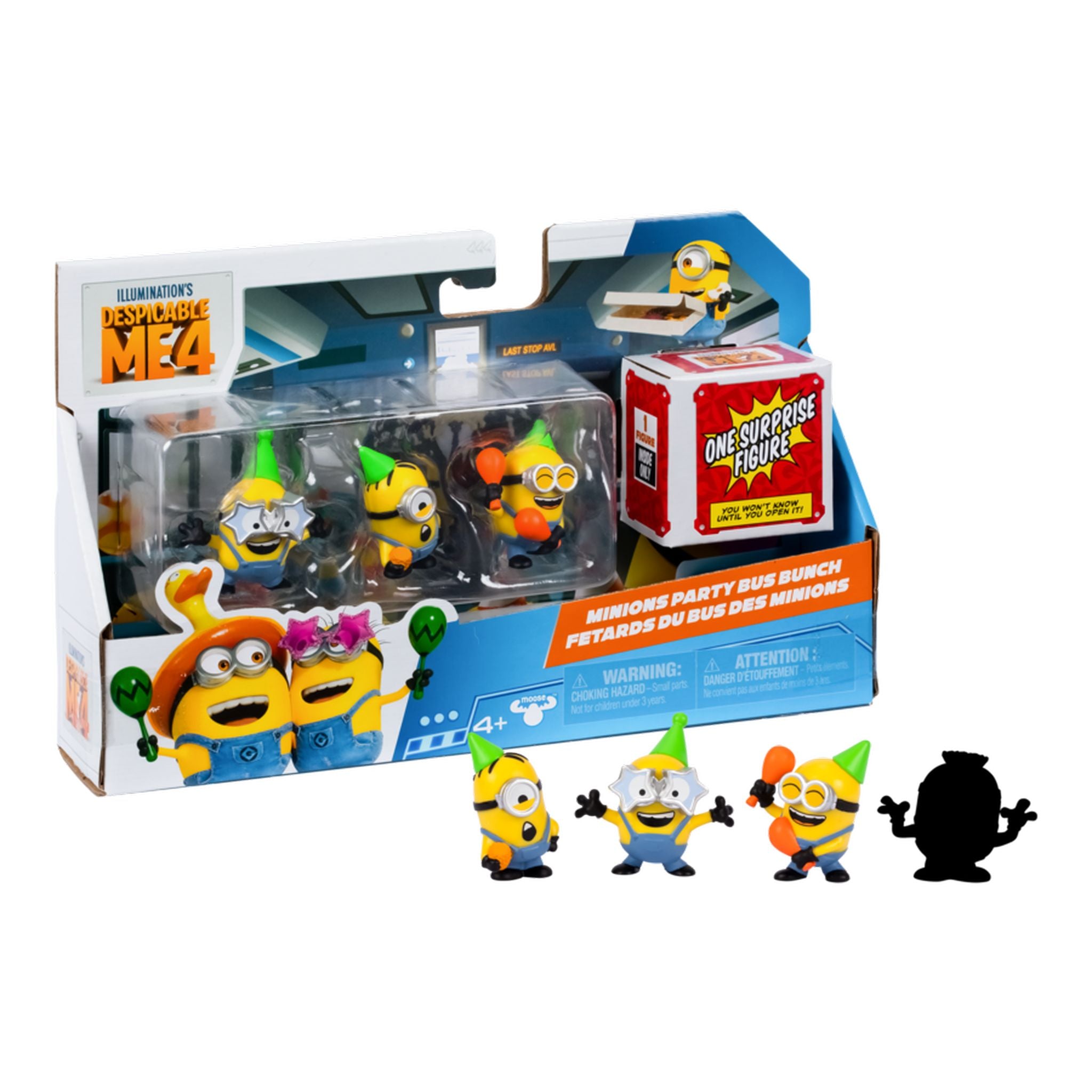 Hot! Despicable Me 4 Minions Party Bus 4 - Figure Pack