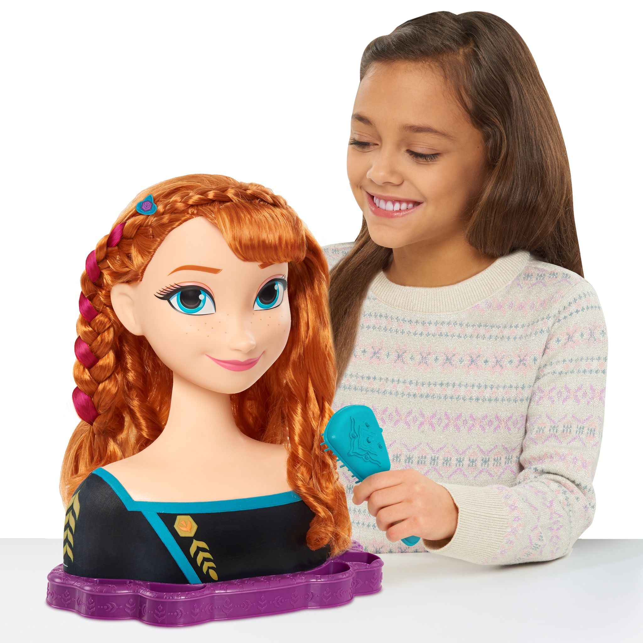 Hot Deal! Disney Frozen 2 Deluxe Queen Anna Styling Head Toy for Kids 3+