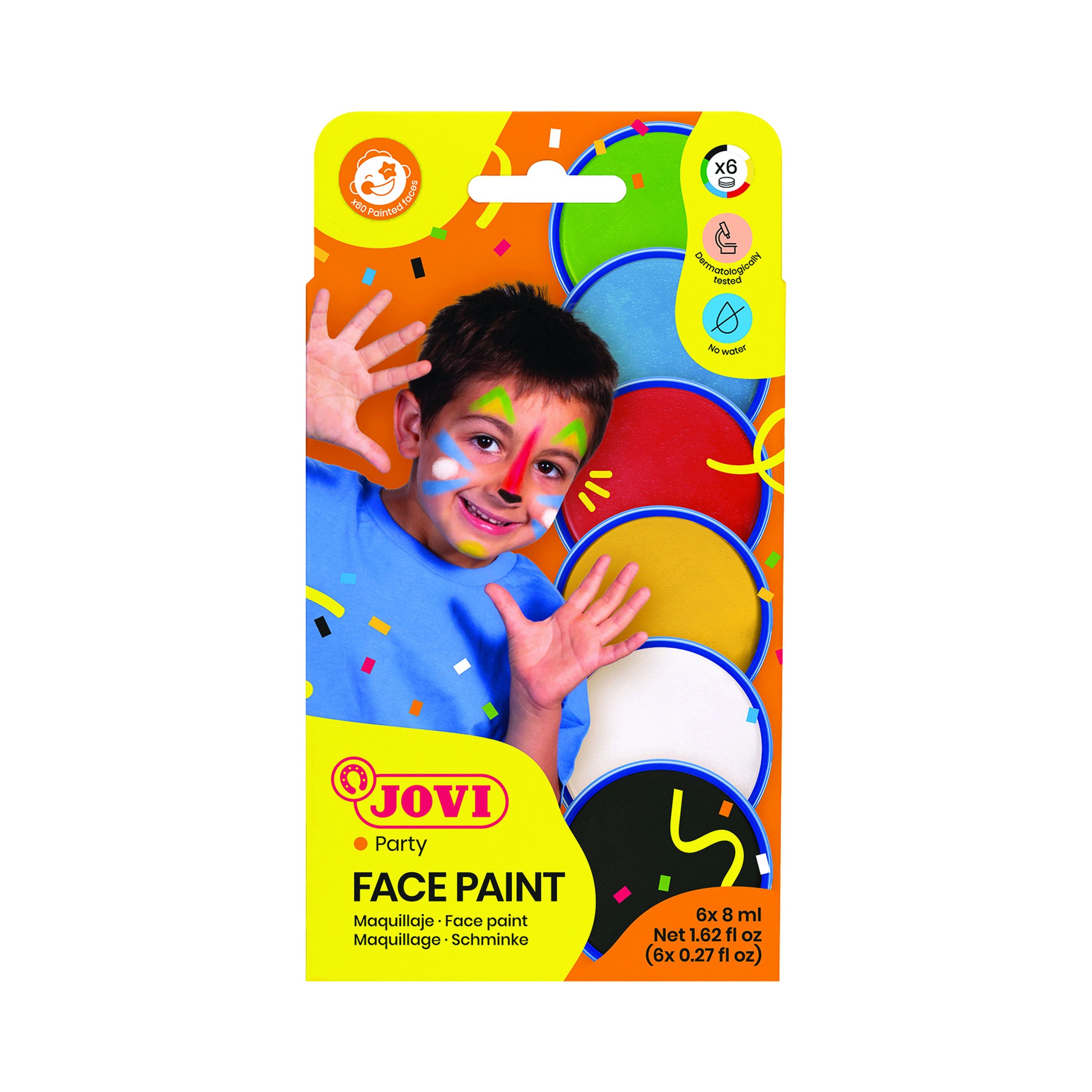 Hot Sale! Jovi Classic Oil-based Face Paint Set with 6x8ml of 12 Vibrant Colors for Kids