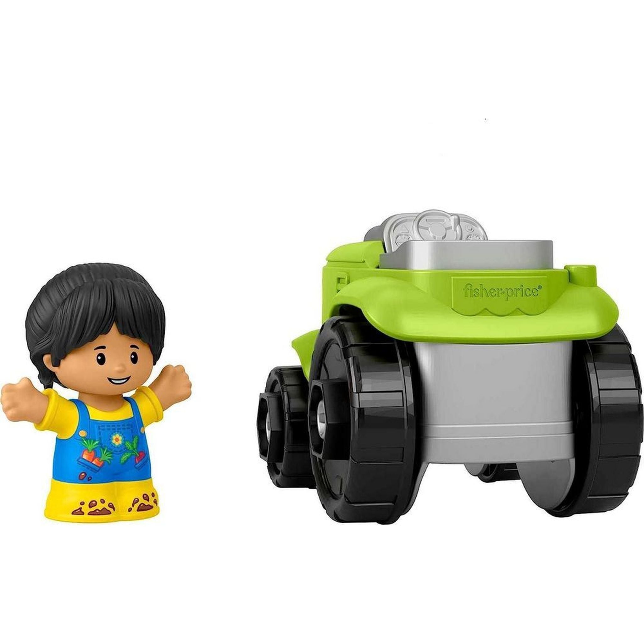 Fisher-Price Little People Green Push - Along Tractor for Imaginative Play