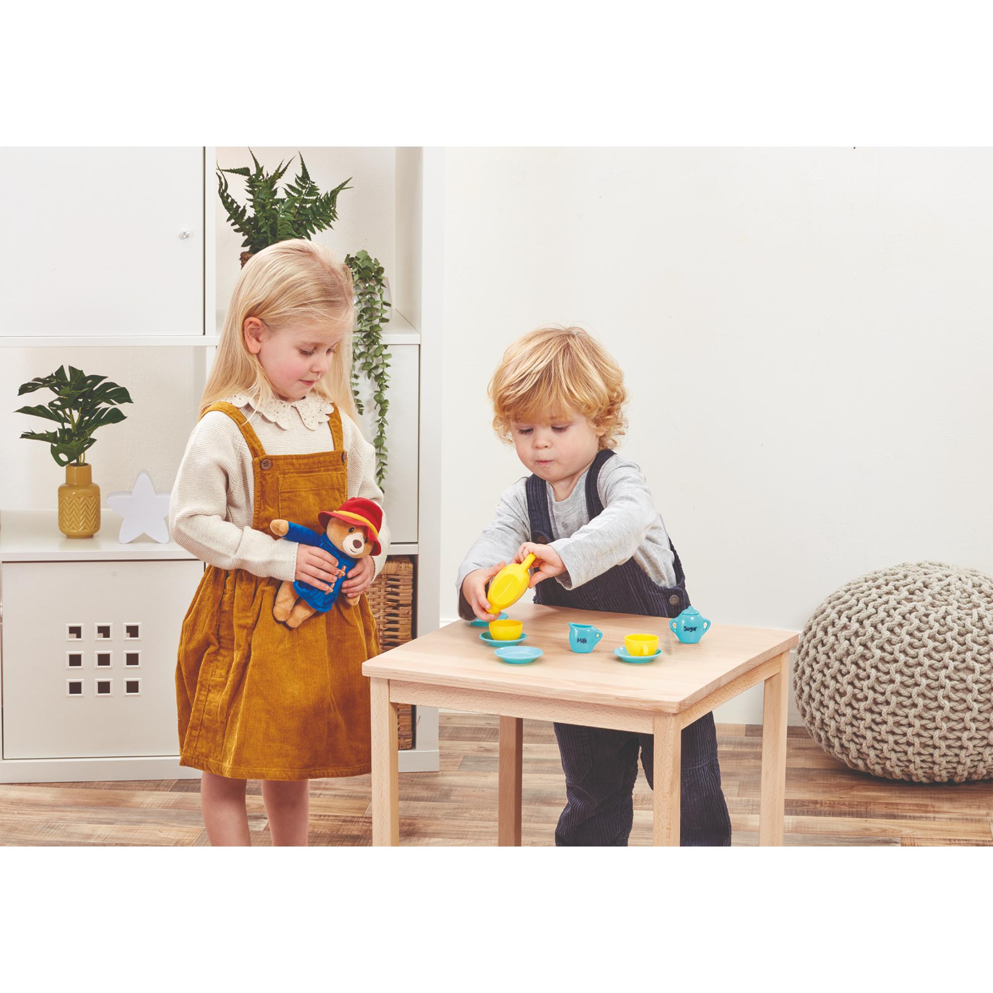 Adorable Paddington Bear Soft Toy and 12 - piece Tea Set for Kids