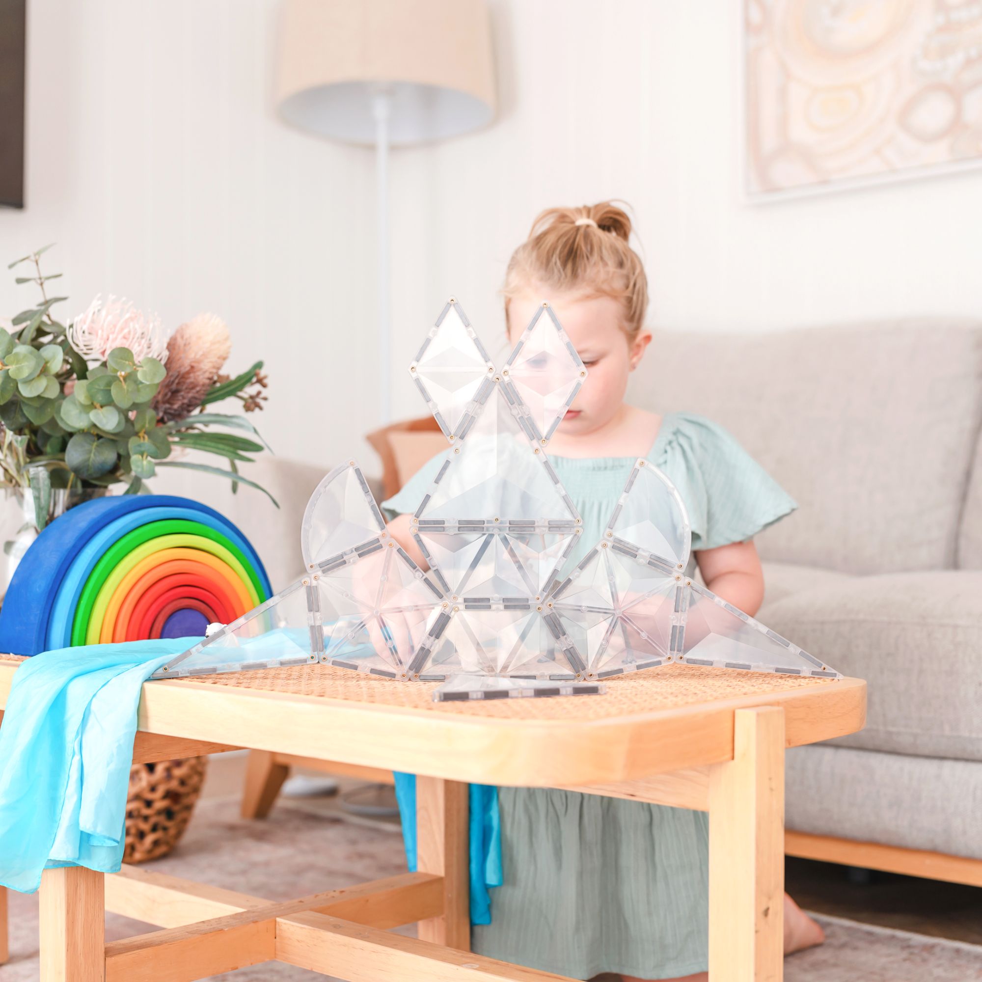 Hot Deal! CONNETIX 24-Piece Clear Magnetic Tile Shape Expansion Pack for STEAM Learning