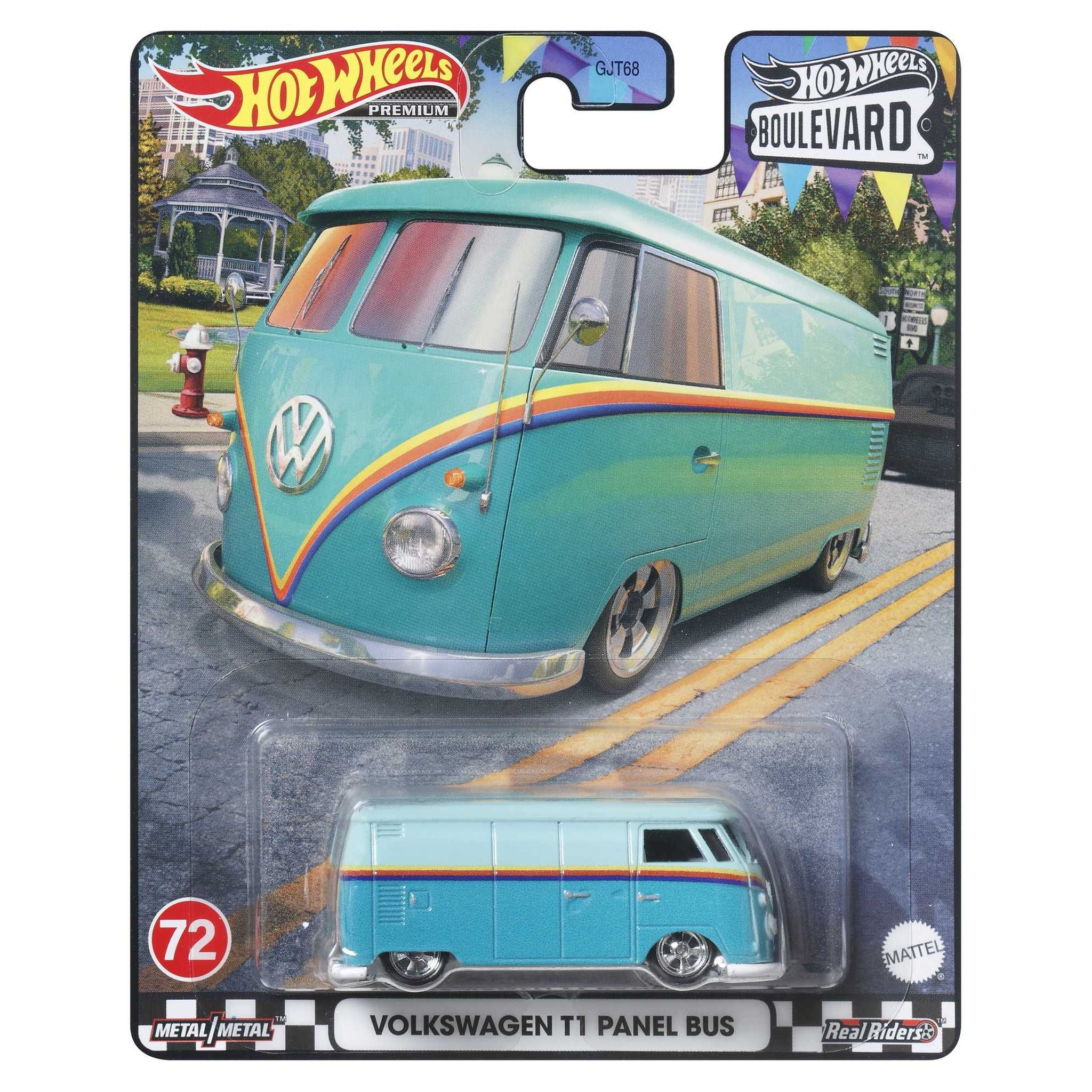 Hot Wheels Boulevard Toy Car #72 - Classic Volkswagen T1 Panel Bus for Collectors & Kids