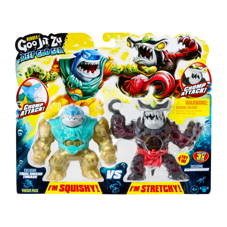 Hot! Heroes Of Goo Jit Zu Deep Goo Sea S9 Vs Pack - Tidal Smash Thrash vs Hammerhook