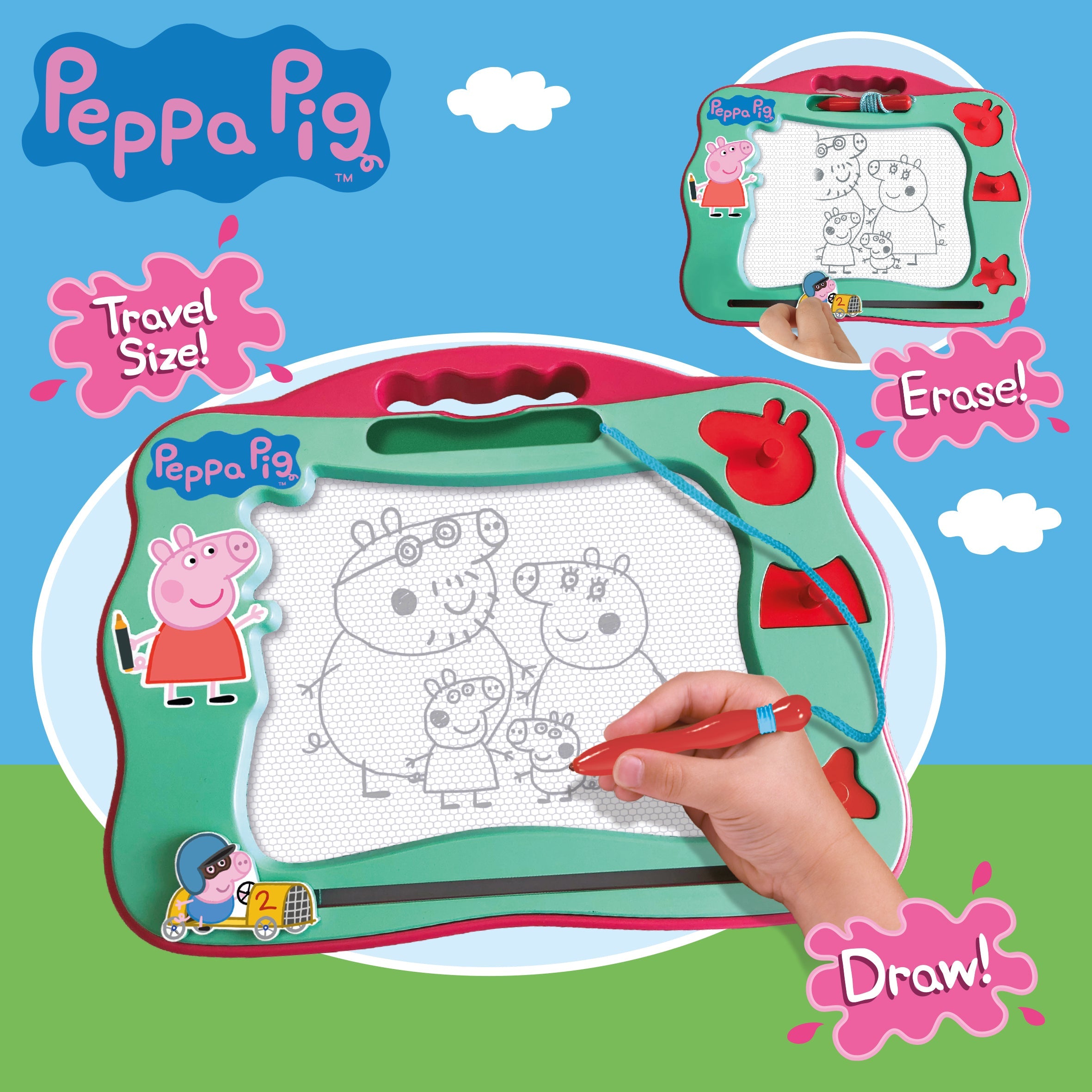 Hot! Peppa Pig Magnetic Travel Scribbler for Drawing Fun