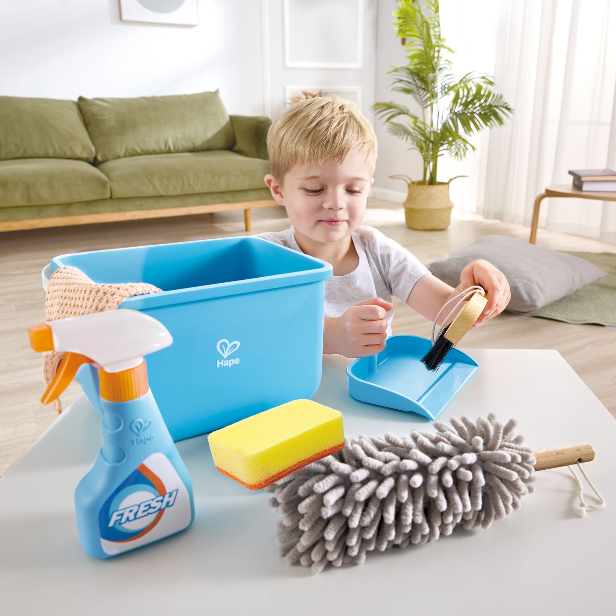 Hape Durable and Adorable Bucket Cleaning Play Set for 3+ Year - Olds