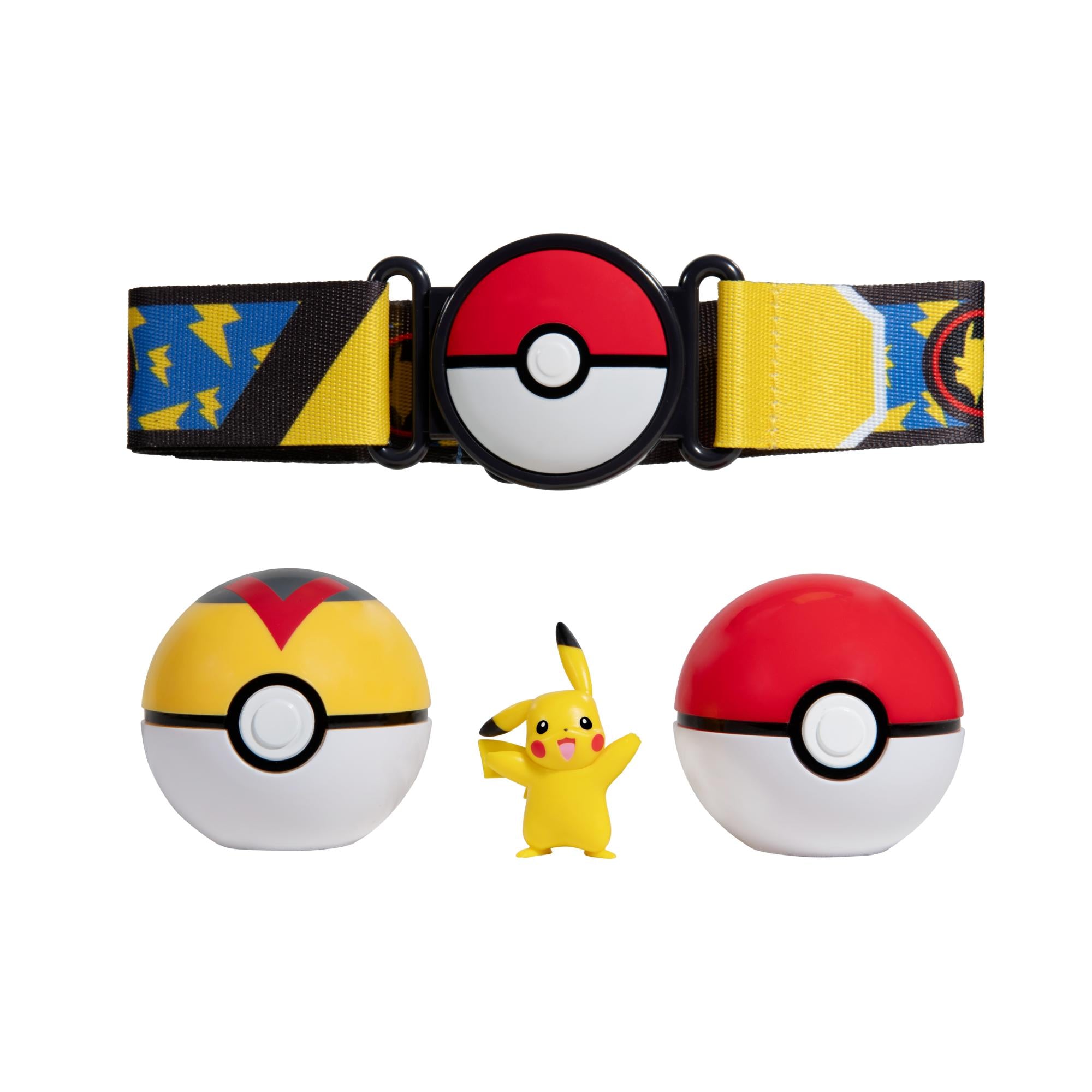 Hot Deal! Pokemon Clip N Go Poke Ball Belt Set with Poke Ball, Level Ball and Pikachu Figure