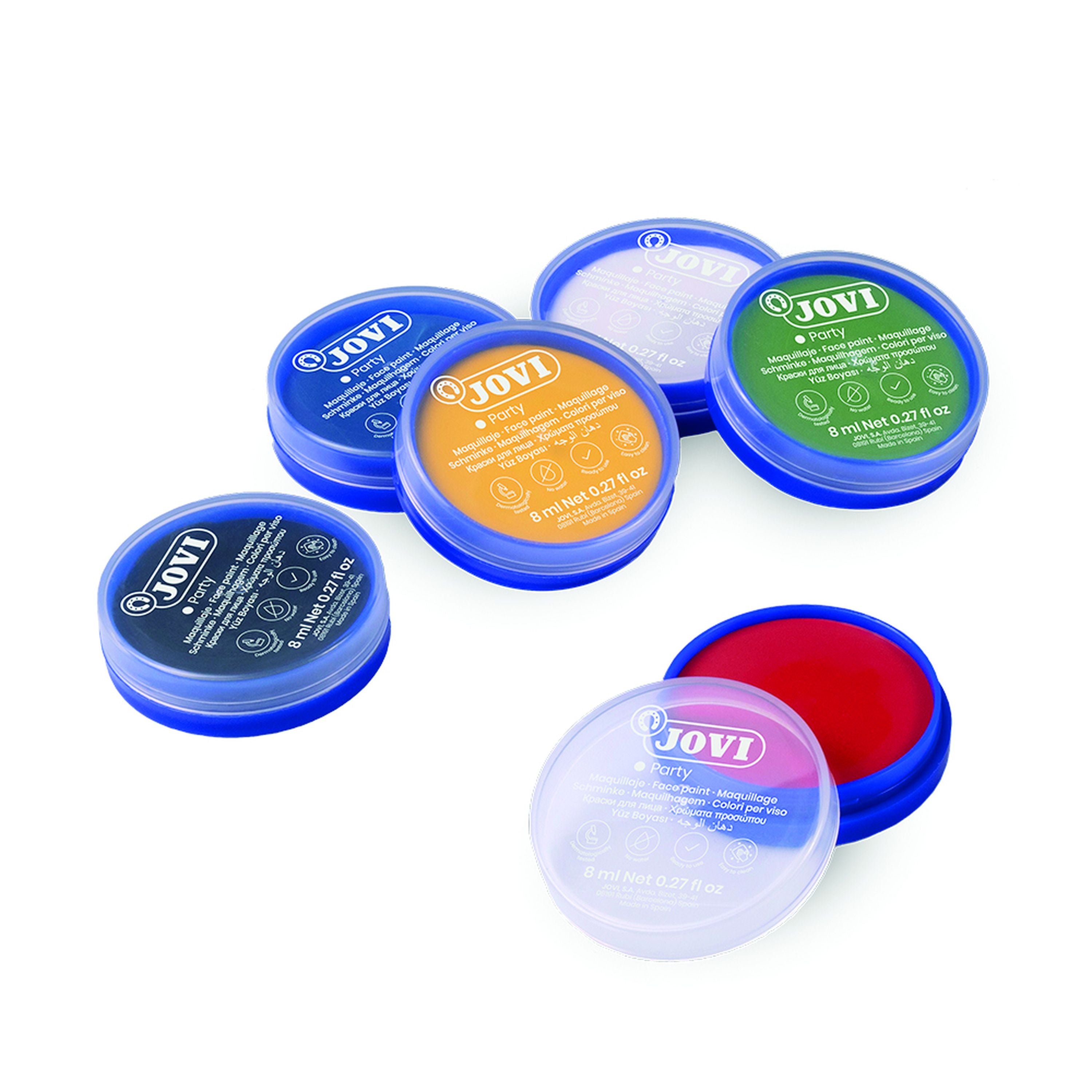 Hot Sale! Jovi Classic Oil-based Face Paint Set with 6x8ml of 12 Vibrant Colors for Kids