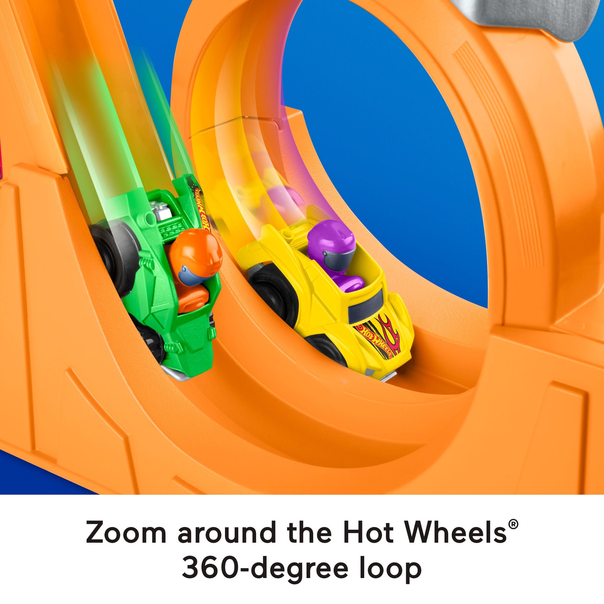 Fisher-Price Little People's Hot Wheels Spiral Stunt Speedway - Ideal for Toddler Racing Fun
