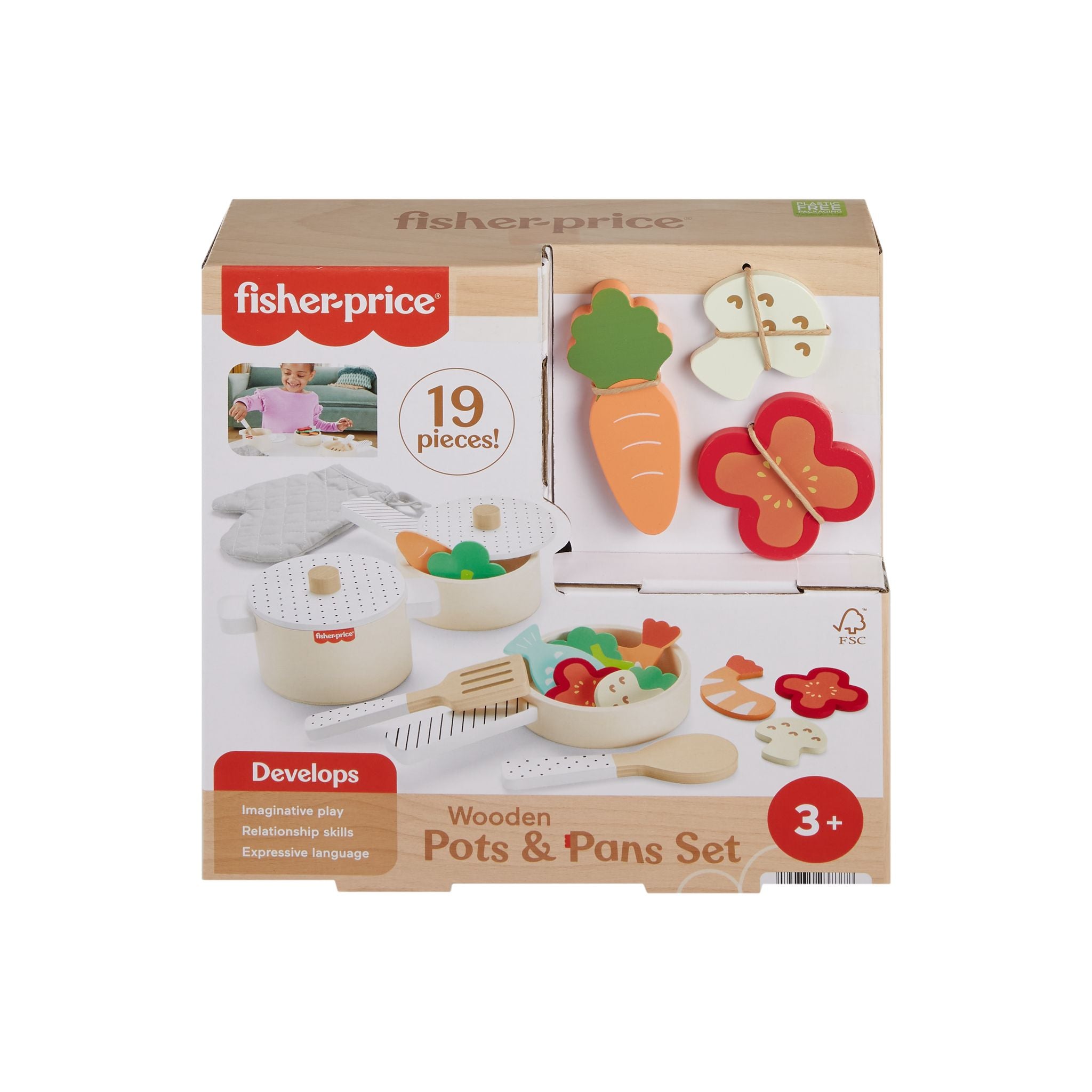 Fisher-Price Wooden Kitchen Pretend Play Set: Ideal for 3+