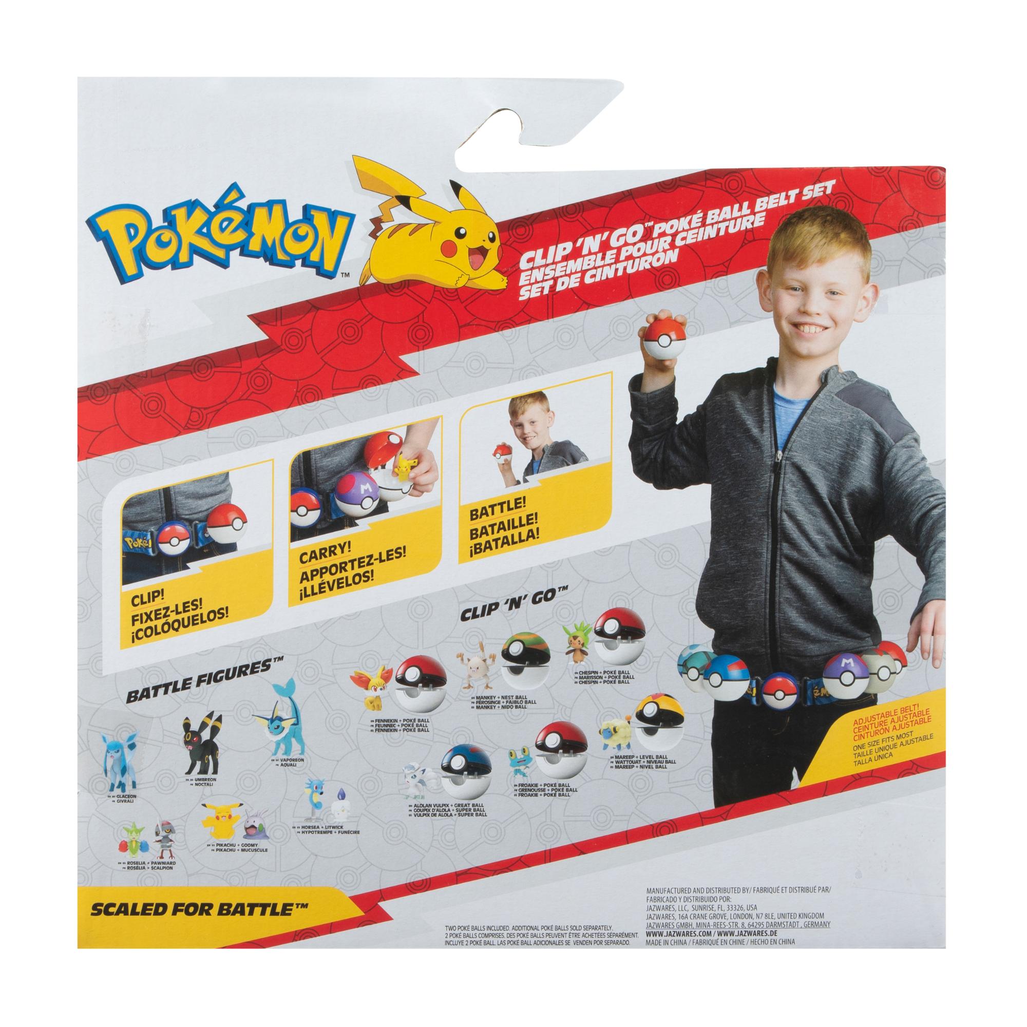 Hot! Pokemon Clip N Go Poke Ball Belt Set with Bulbasaur