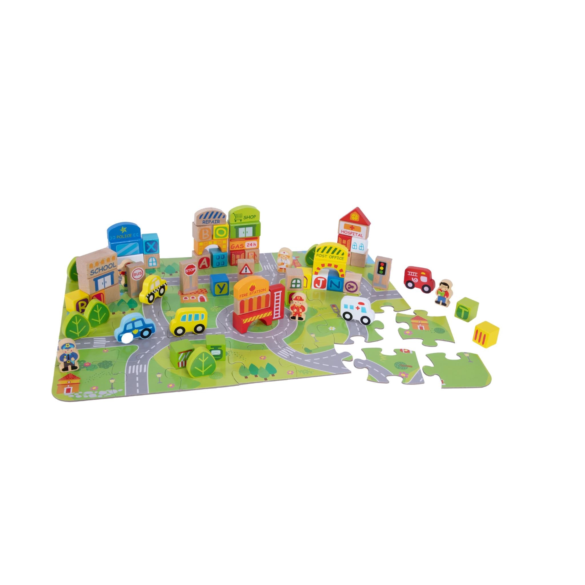 Fat Brain Toys: My Town Block Set - Ideal for Kids' Pretend Play