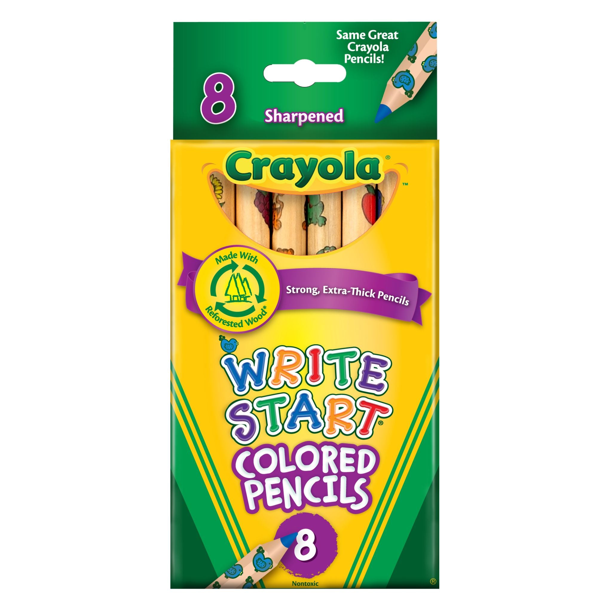 Crayola 8-Pack Write Start Coloured Pencils - Ideal for Kids