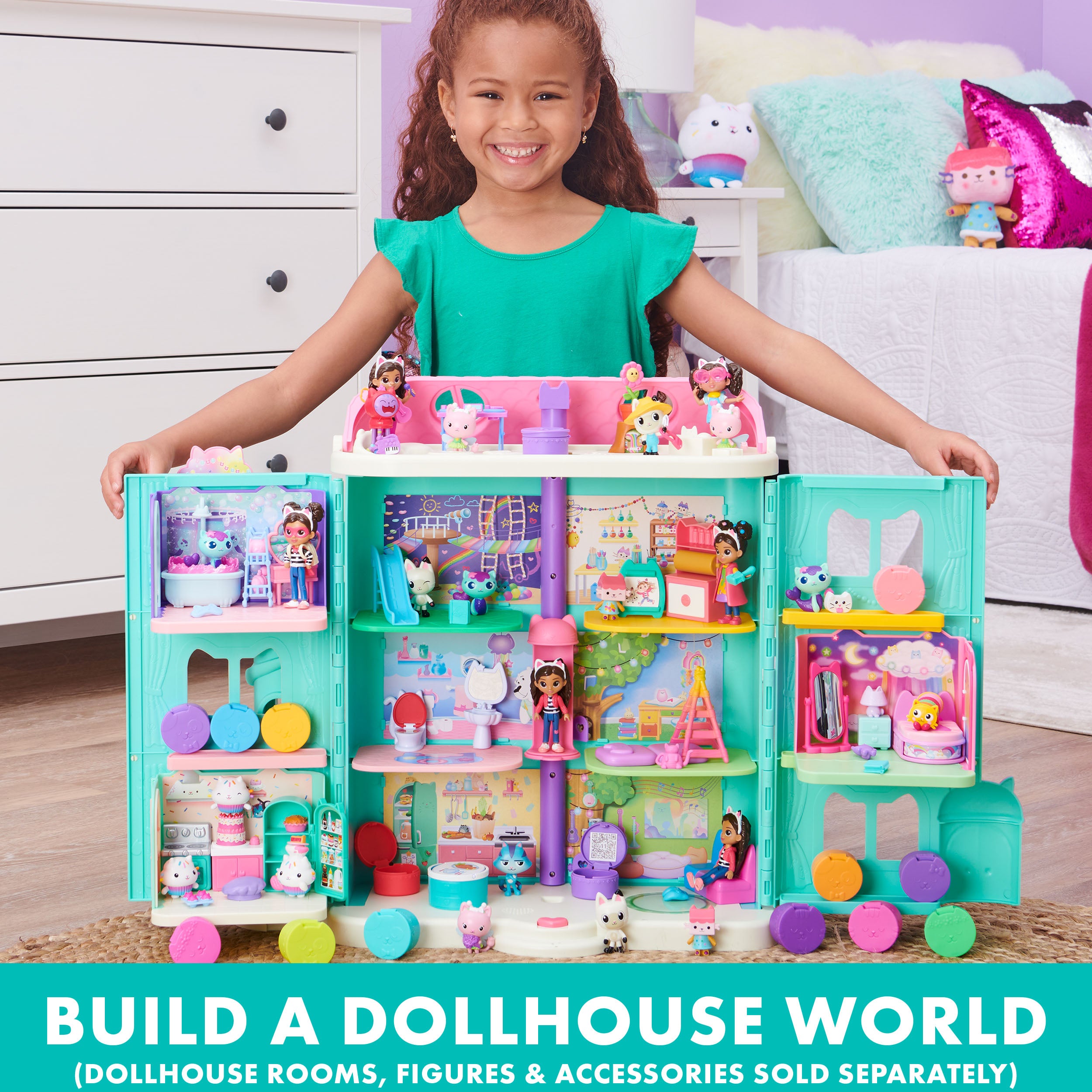 Gabby's Dollhouse Carlita's Purr-Ific Play Room Playset - Ideal Christmas Gift for Kids