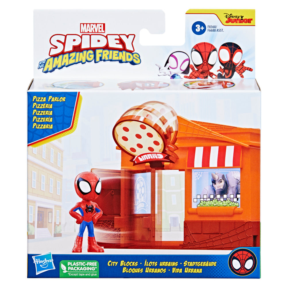 Hot Deal! Marvel Spidey And His Amazing Friends Pizza Parlor City Blocks Playset