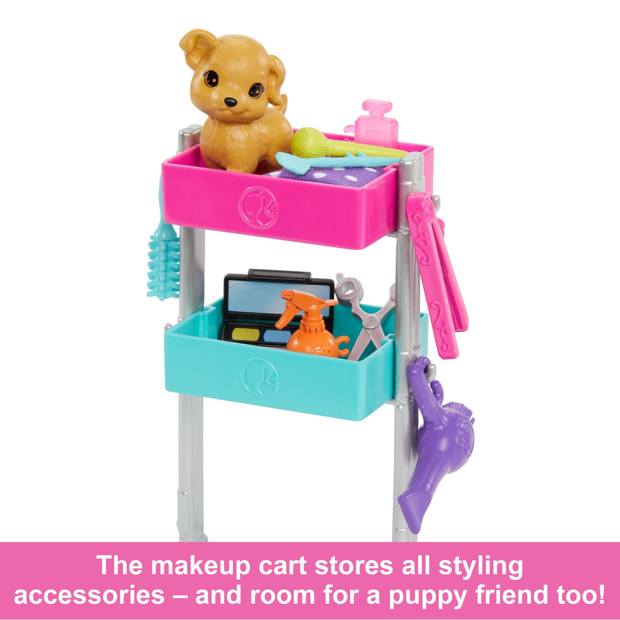 Hot Sale! Barbie Malibu Stylist Doll Playset with Puppy and Over 10 Accessories for Kids
