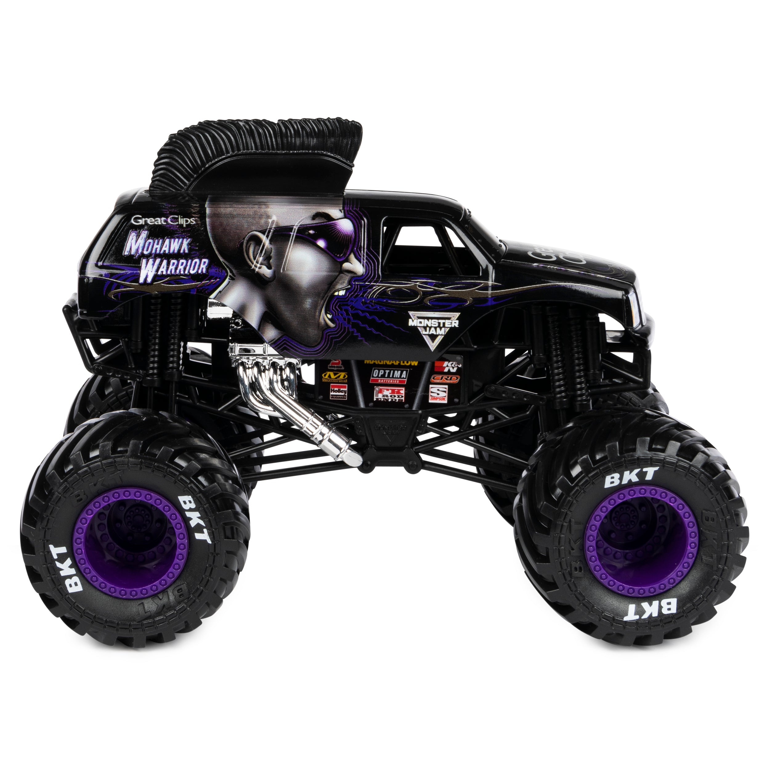 1:24 Scale Monster Jam Die - Cast Great Clips Mohawk Warrior Monster Truck