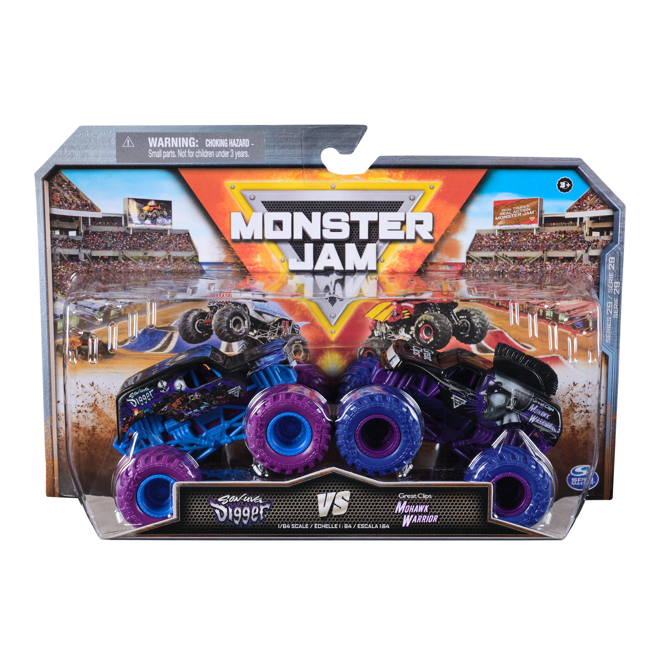 Monster Jam 1:64 Scale Die - Cast 2 - Pack: Son - Uva Digger vs Mohawk Warrior