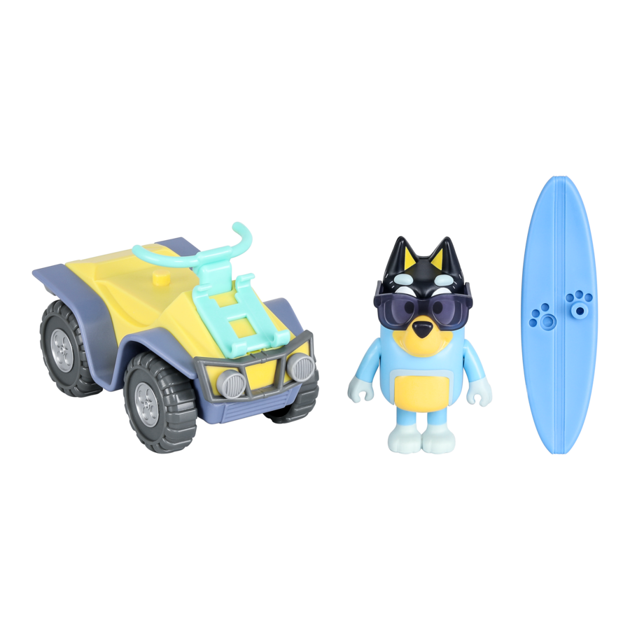 Hot Deal! Bluey Series 9 - Bandit's Beach Quad Vehicle & Figure Set
