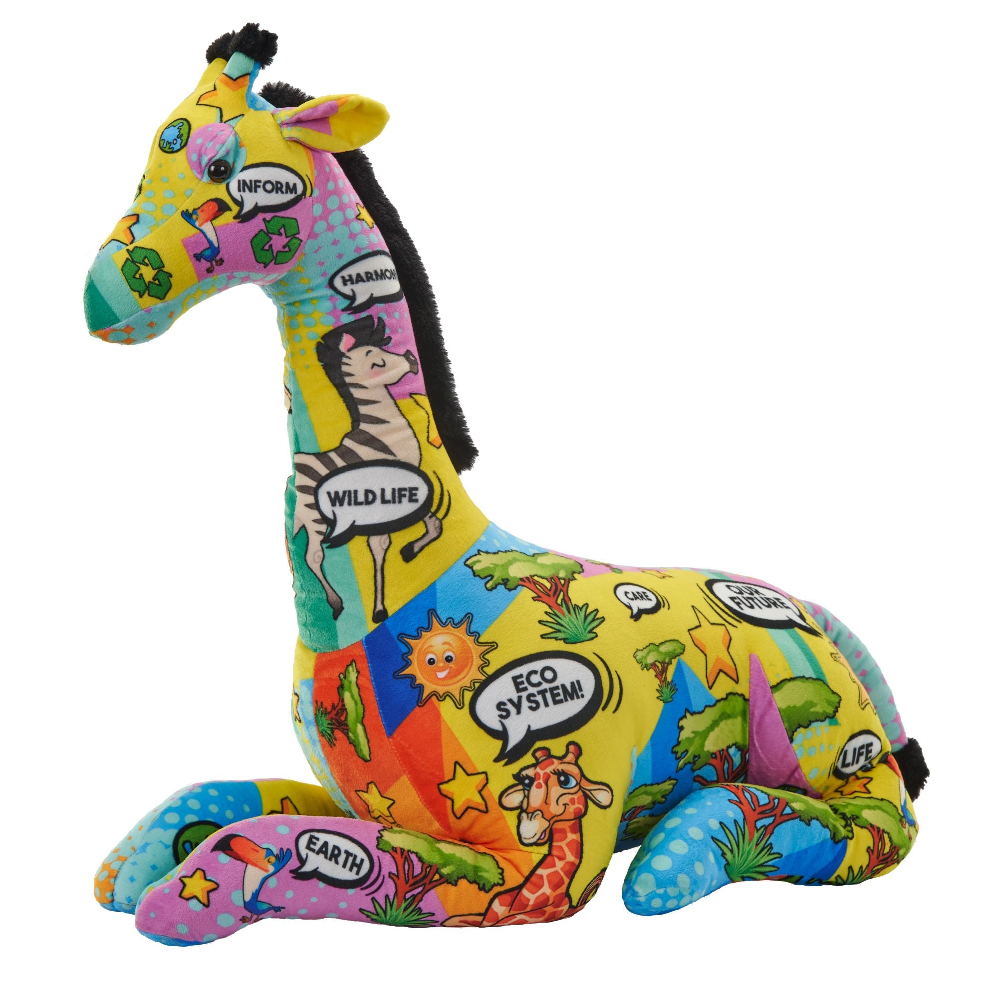 30-Inch Jumbo Eco-Friendly Wild Republic Giraffe with Message