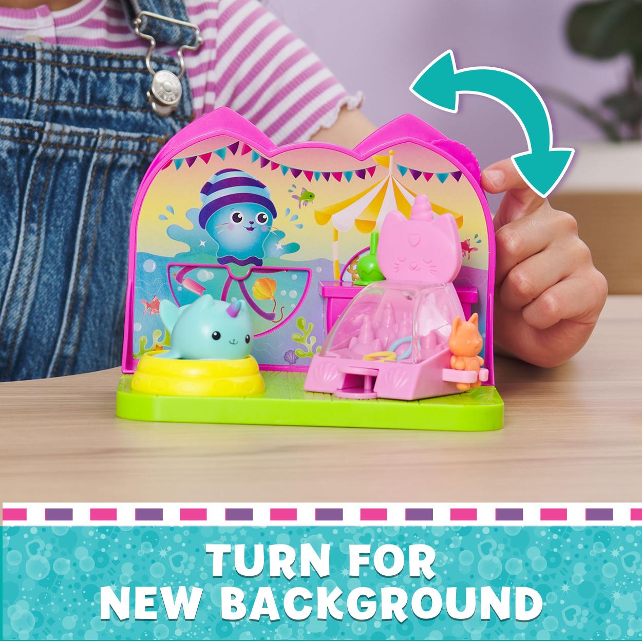 Hot Deal! Gabby's Dollhouse Kitty Narwhal Carnival Room Playset for Pretend Play
