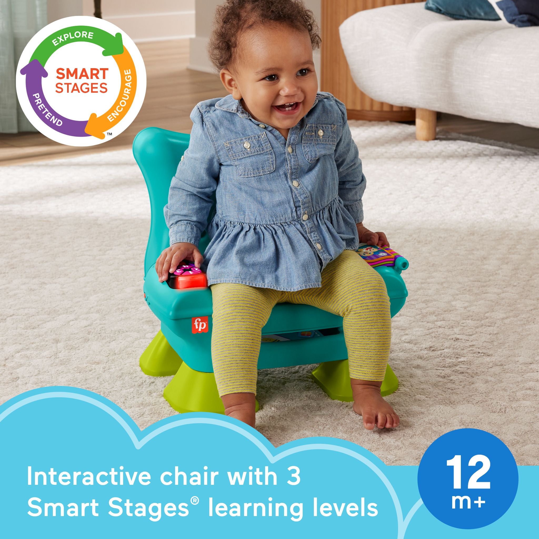 Fisher-Price Interactive Smart Stages Laugh & Learn Chair for Babies