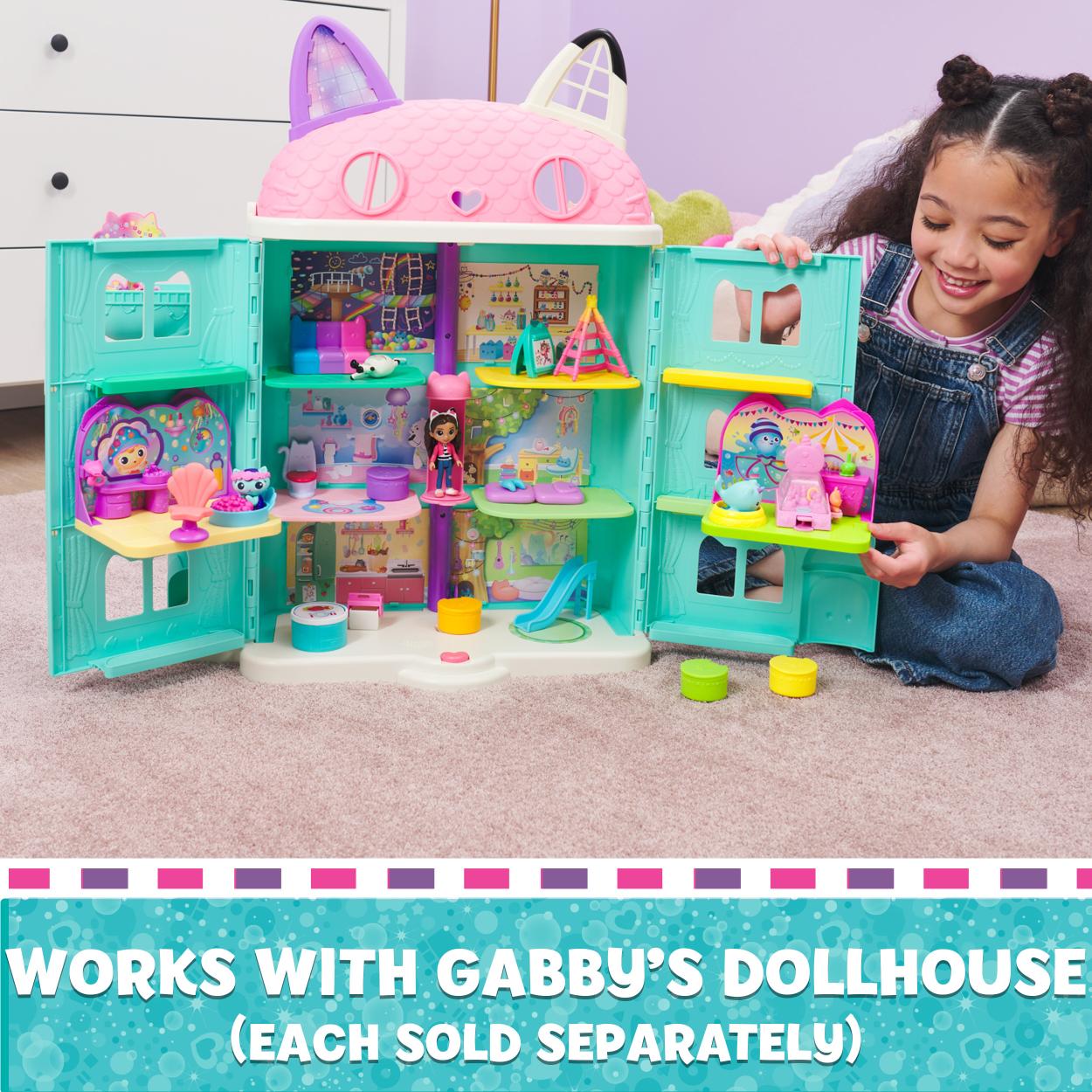 Hot Deal! Gabby's Dollhouse Kitty Narwhal Carnival Room Playset for Pretend Play