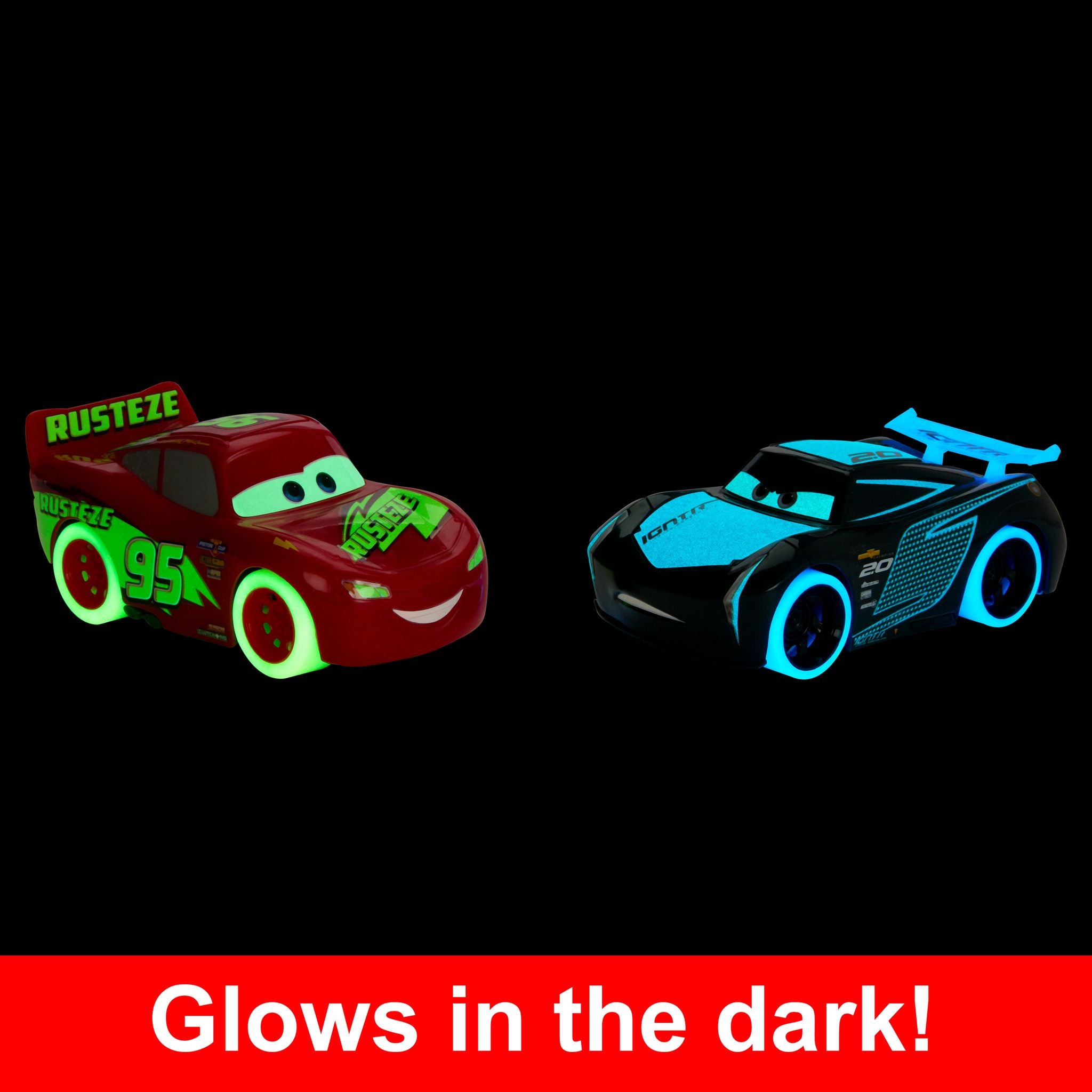 Disney Pixar Cars Glow-in-the-Dark Track Talkers 2-Pack: Lightning McQueen & Jackson Storm