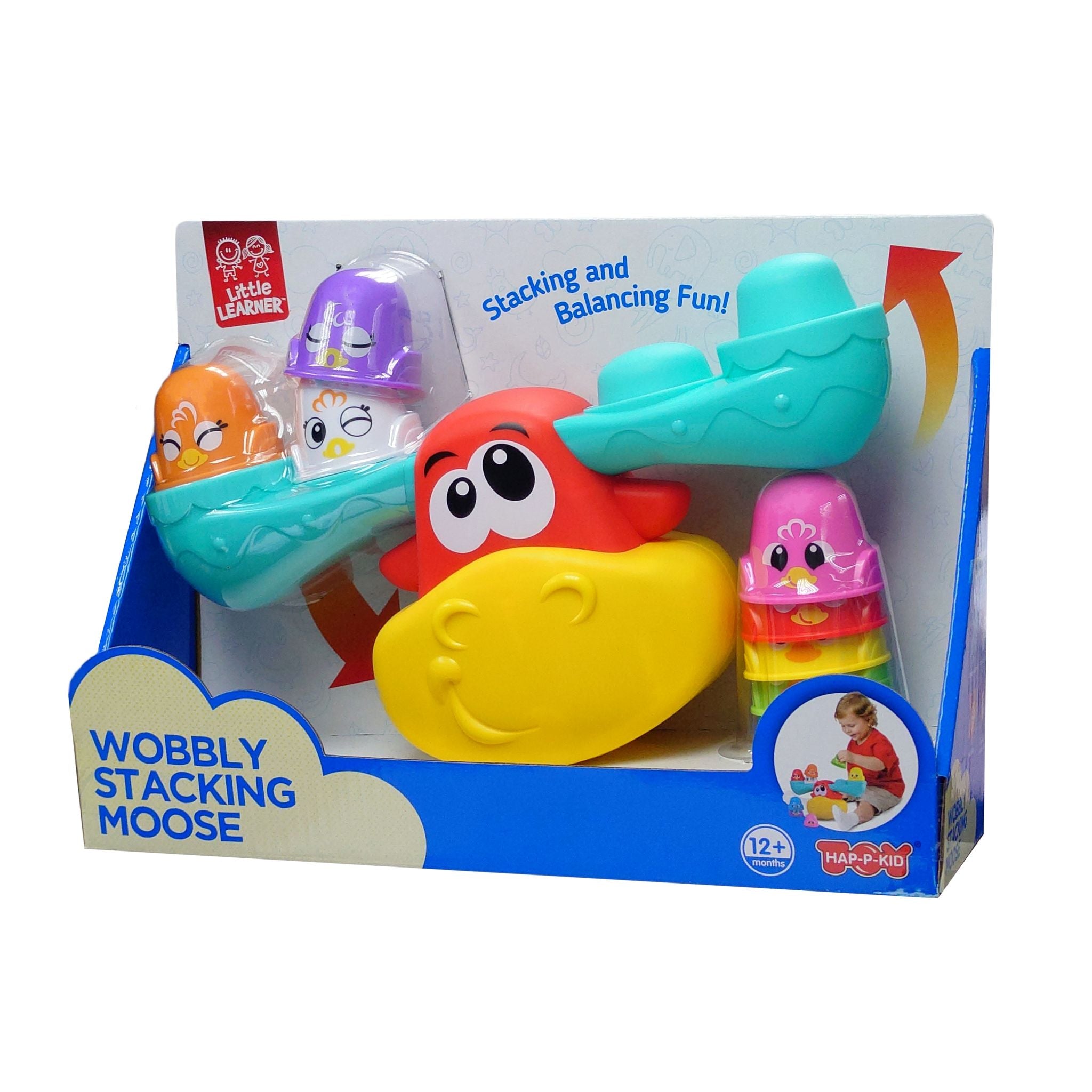 Adorable Little Learner Wobbly Moose Stacking Toy for Toddlers