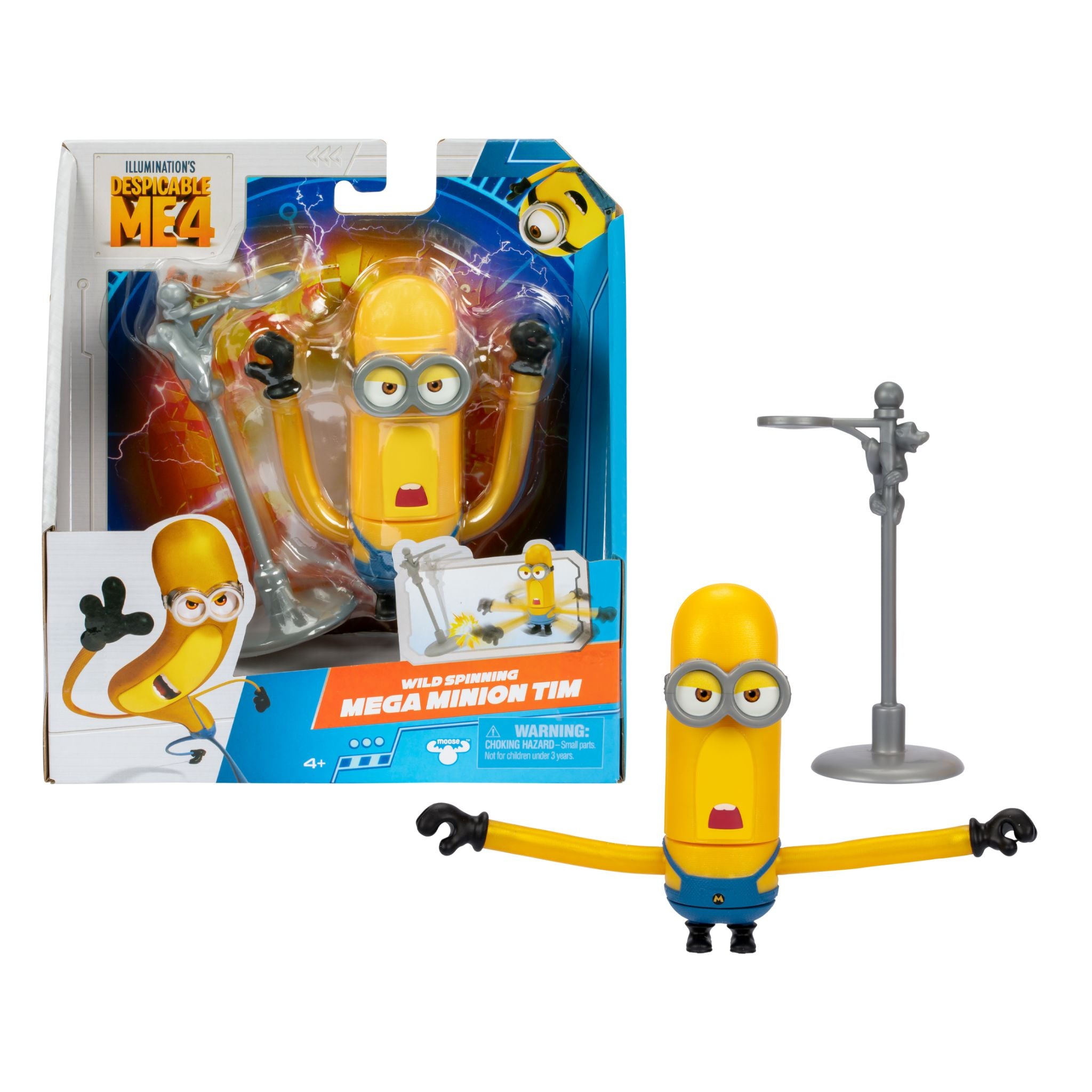 Despicable Me 4 - 4 Inch Wild Spinning Mega Minion Figure - Tim