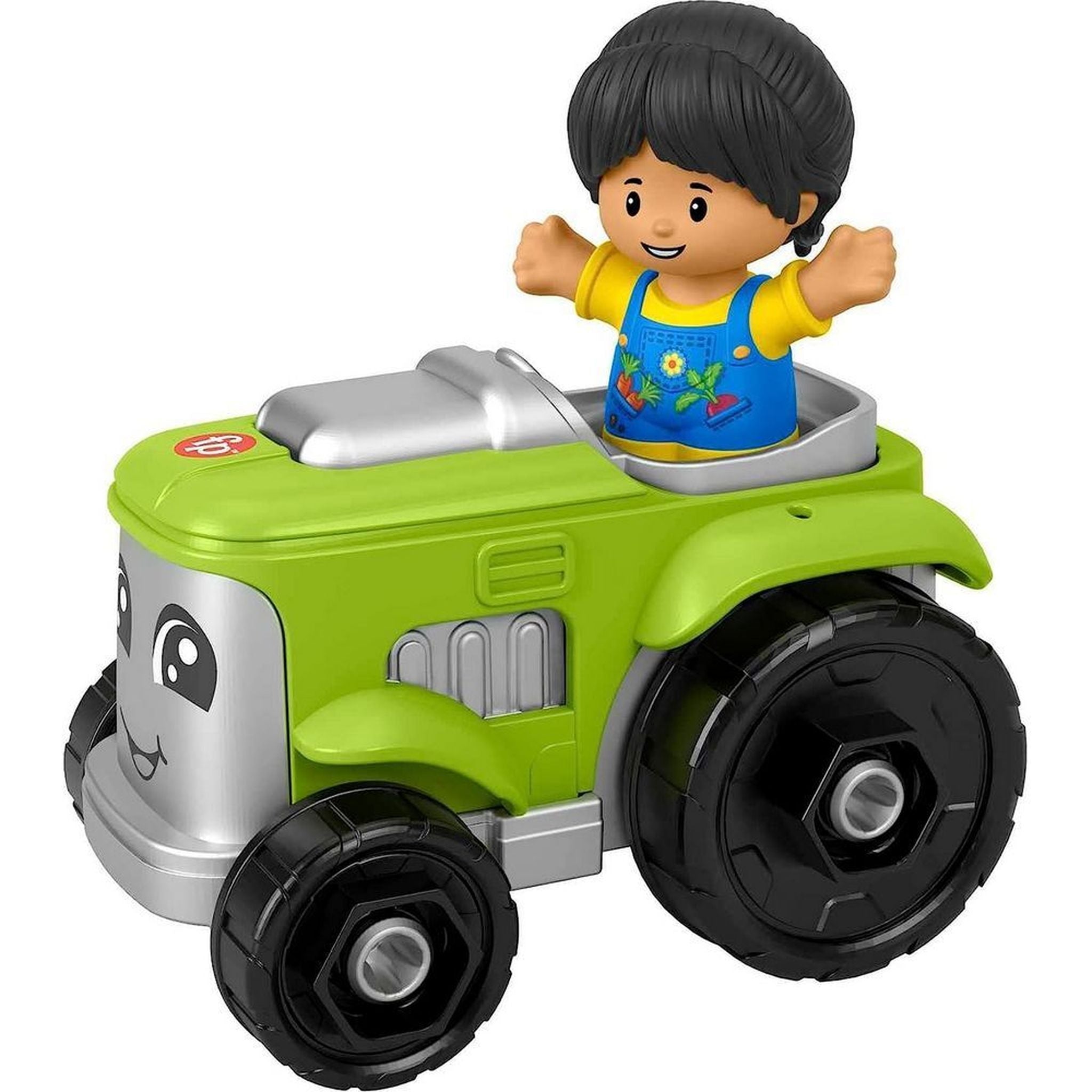 Fisher-Price Little People Green Push - Along Tractor for Imaginative Play