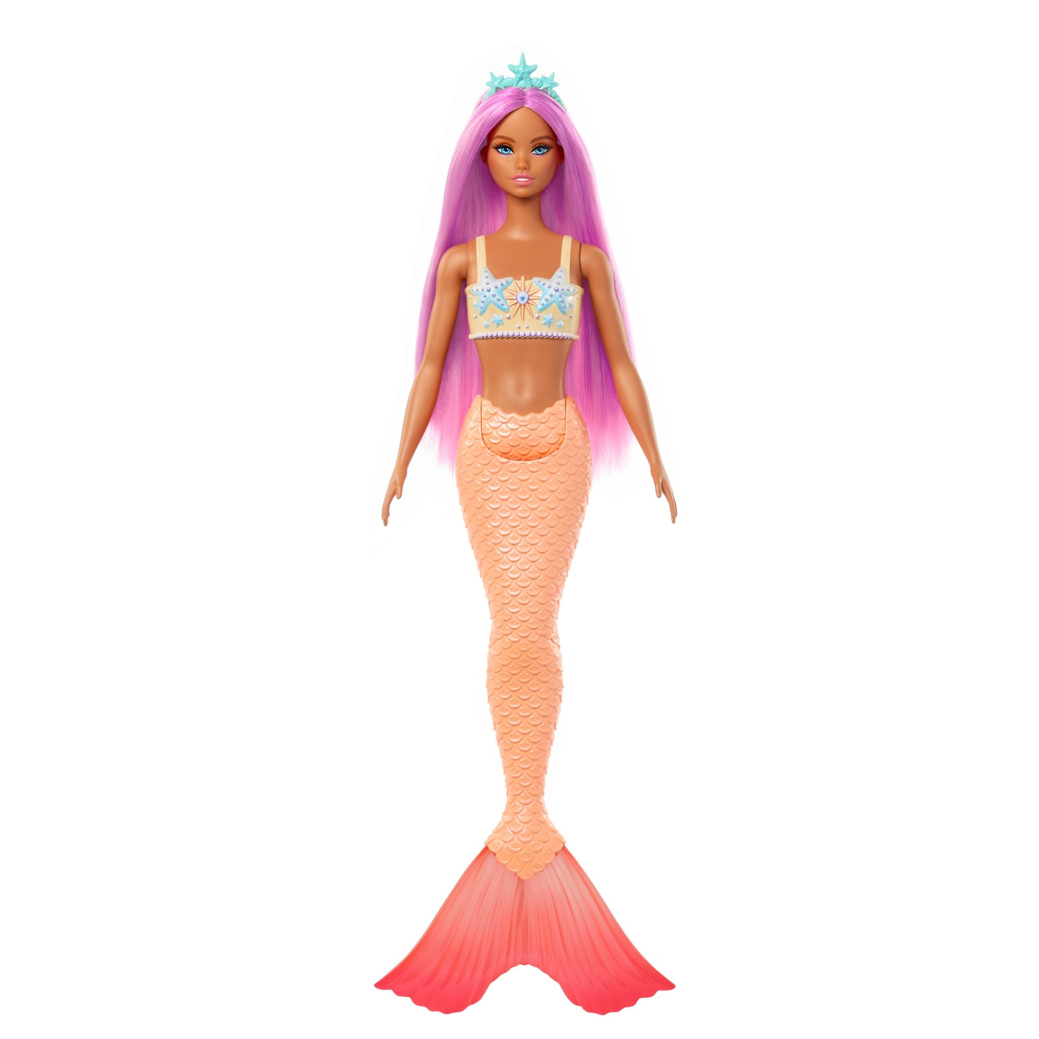Hot! Barbie Dreamtopia Peach Mermaid Doll