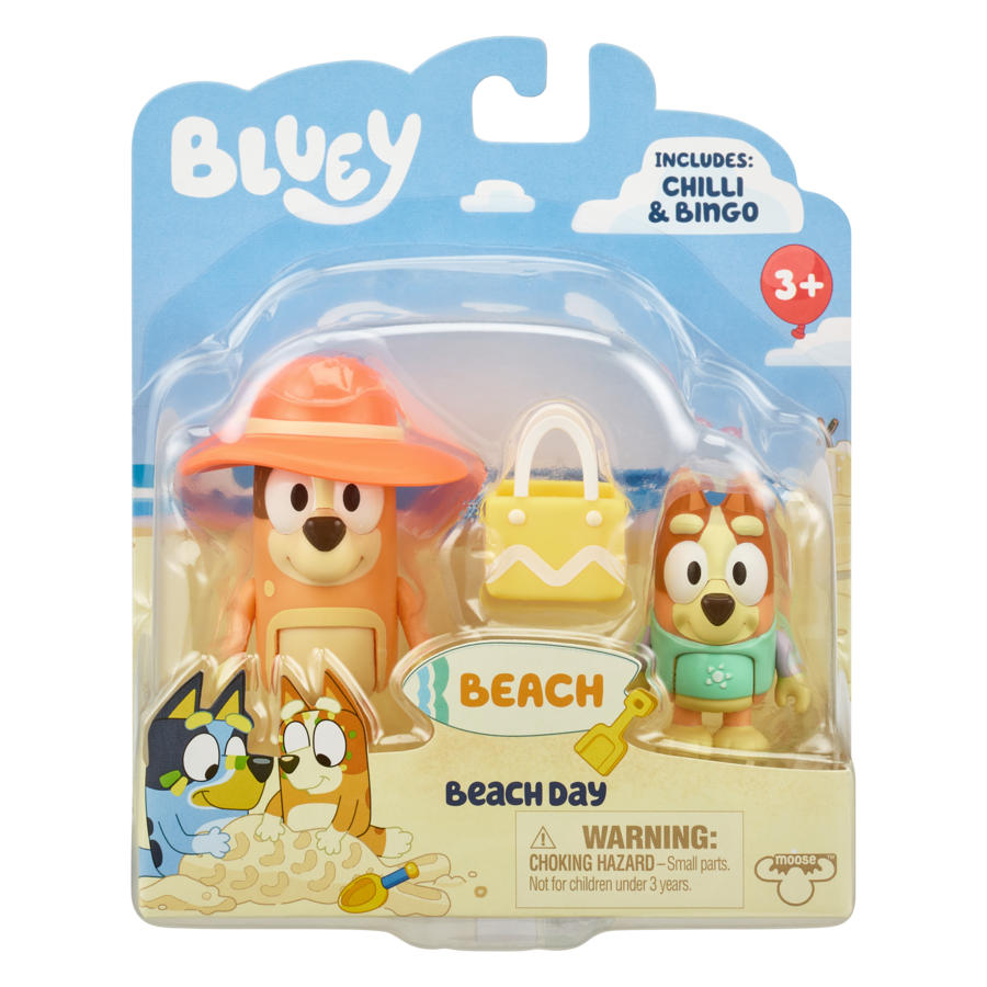 Limited-Time Offer! Bluey Beach Themed 2-Pack S9 Figures - Beach Day Fun