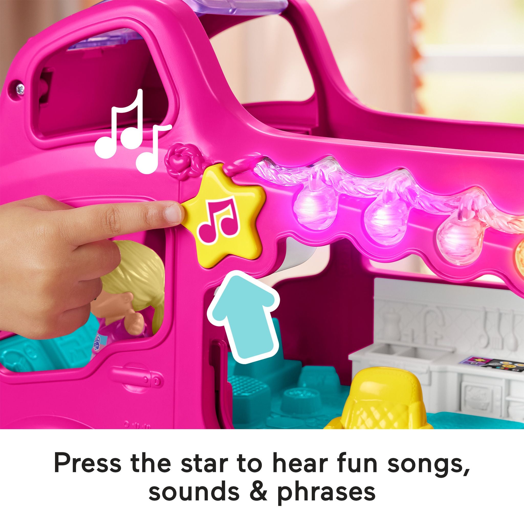 Fisher-Price Little People's Adorable Barbie Little Dream Push - Along Camper Playset